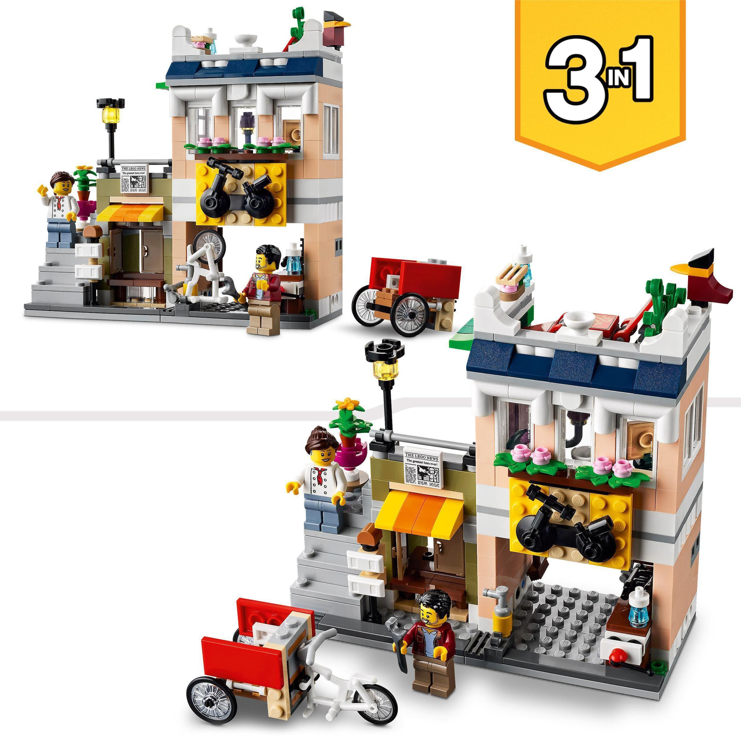 LEGO® Konstruktionsspielsteine »Nudelladen (31131), LEGO® Creator 3in1«, (569 St.), Made in Europe