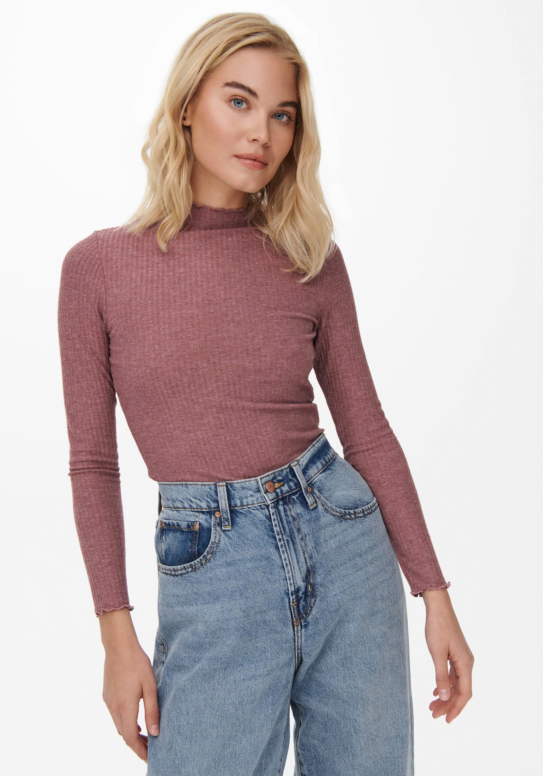 ONLY Langarmshirt "ONLEMMA L/S HIGH NECK TOP" günstig online kaufen