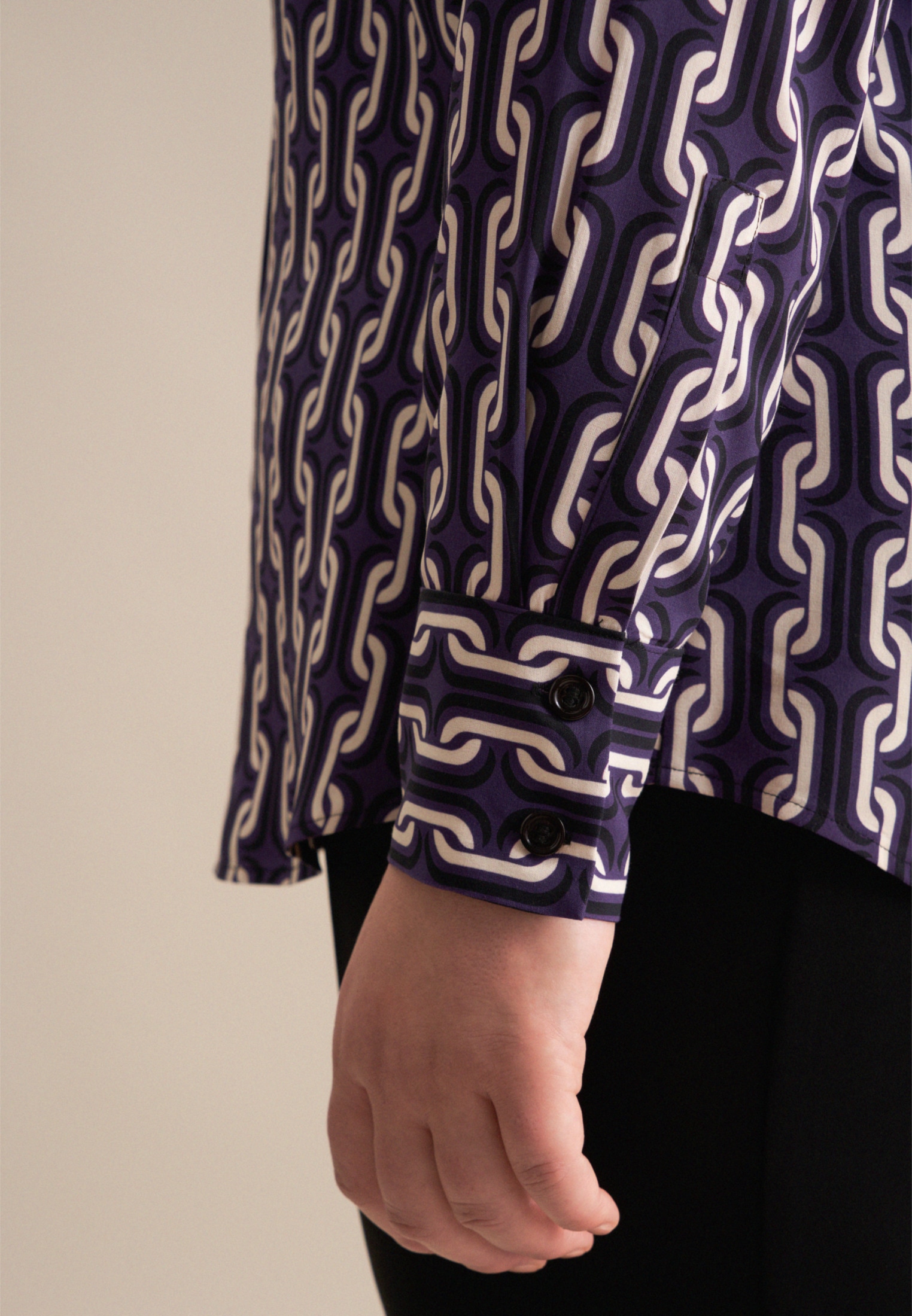 seidensticker Hemdbluse »Schwarze Rose«, Langarm Kragen Druck