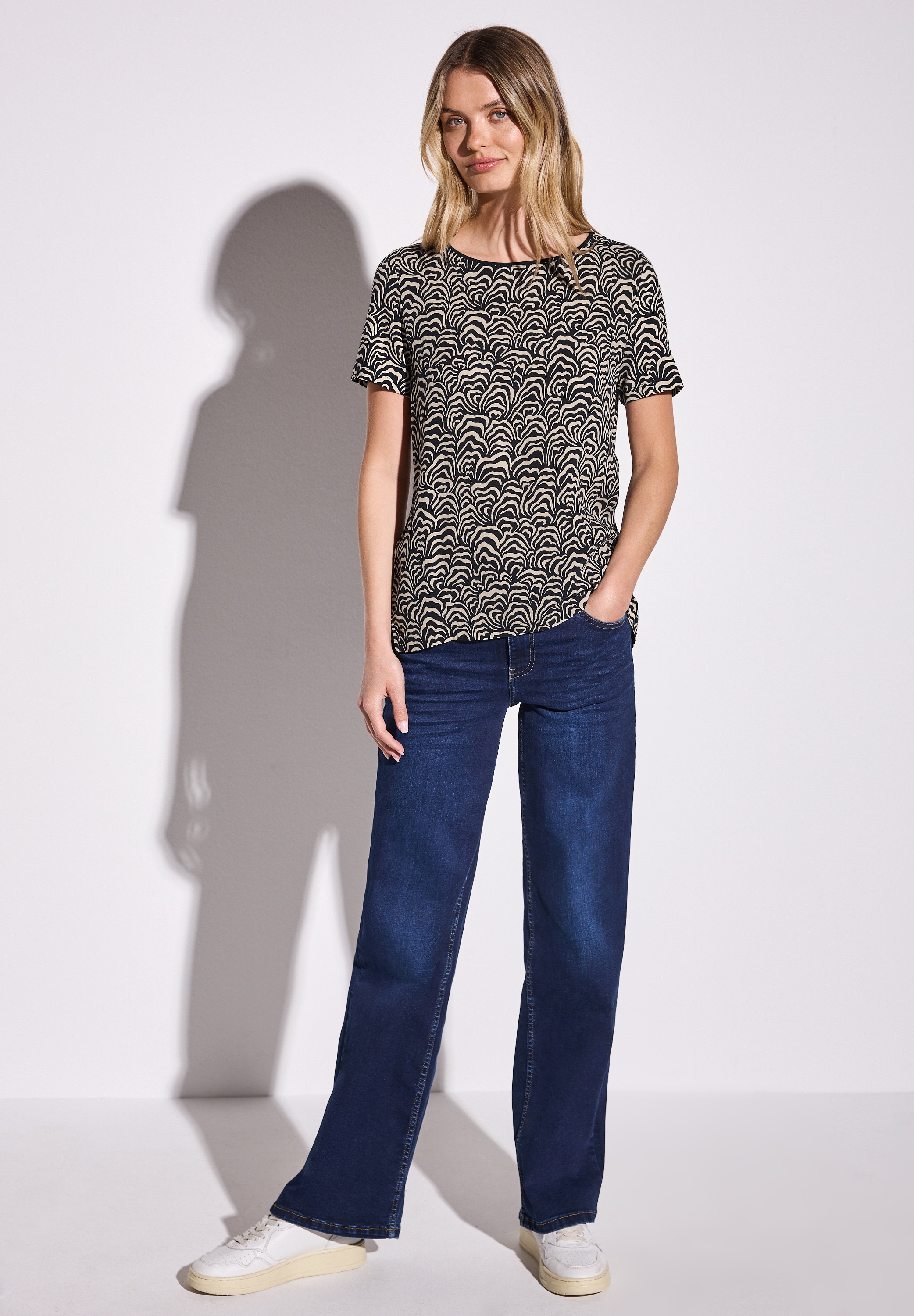 STREET ONE T-Shirt, aus softem Materialmix