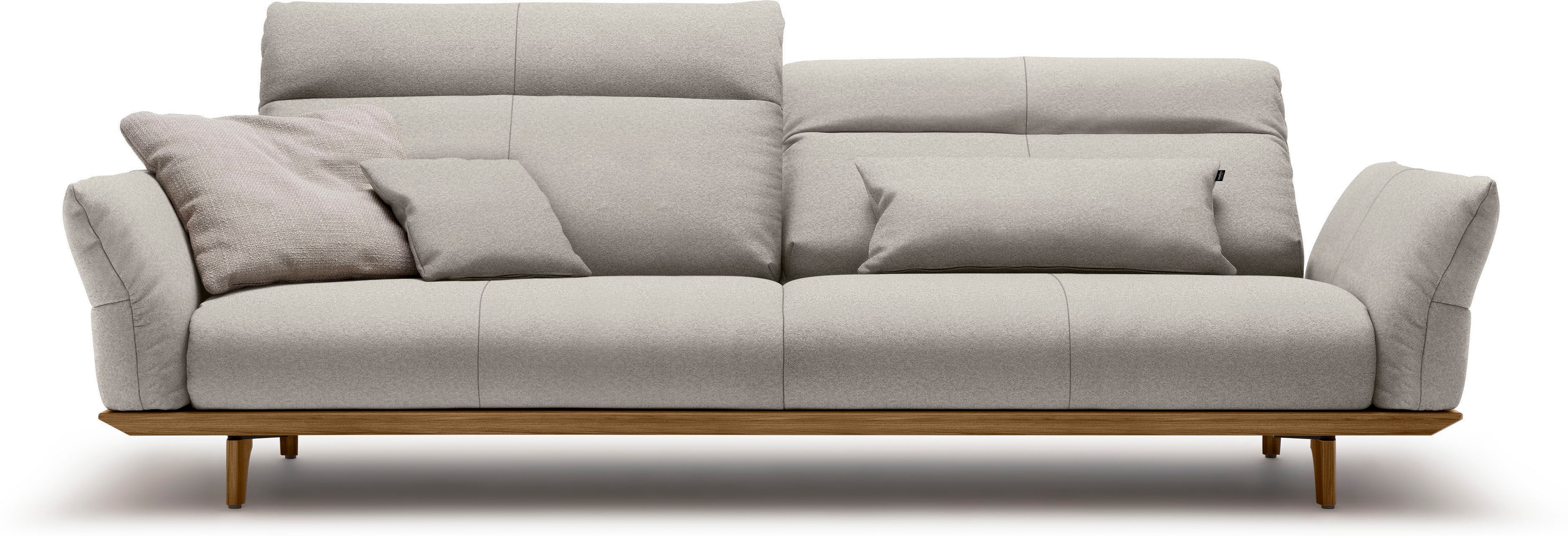 Creation BY ROLF BENZ 4-Sitzer "CR.460 mit verstellbarer Rückenlehne, Designsofa, bequem" Sockel in Nussbaum, Füße Nussbaum, Breite 248 cm