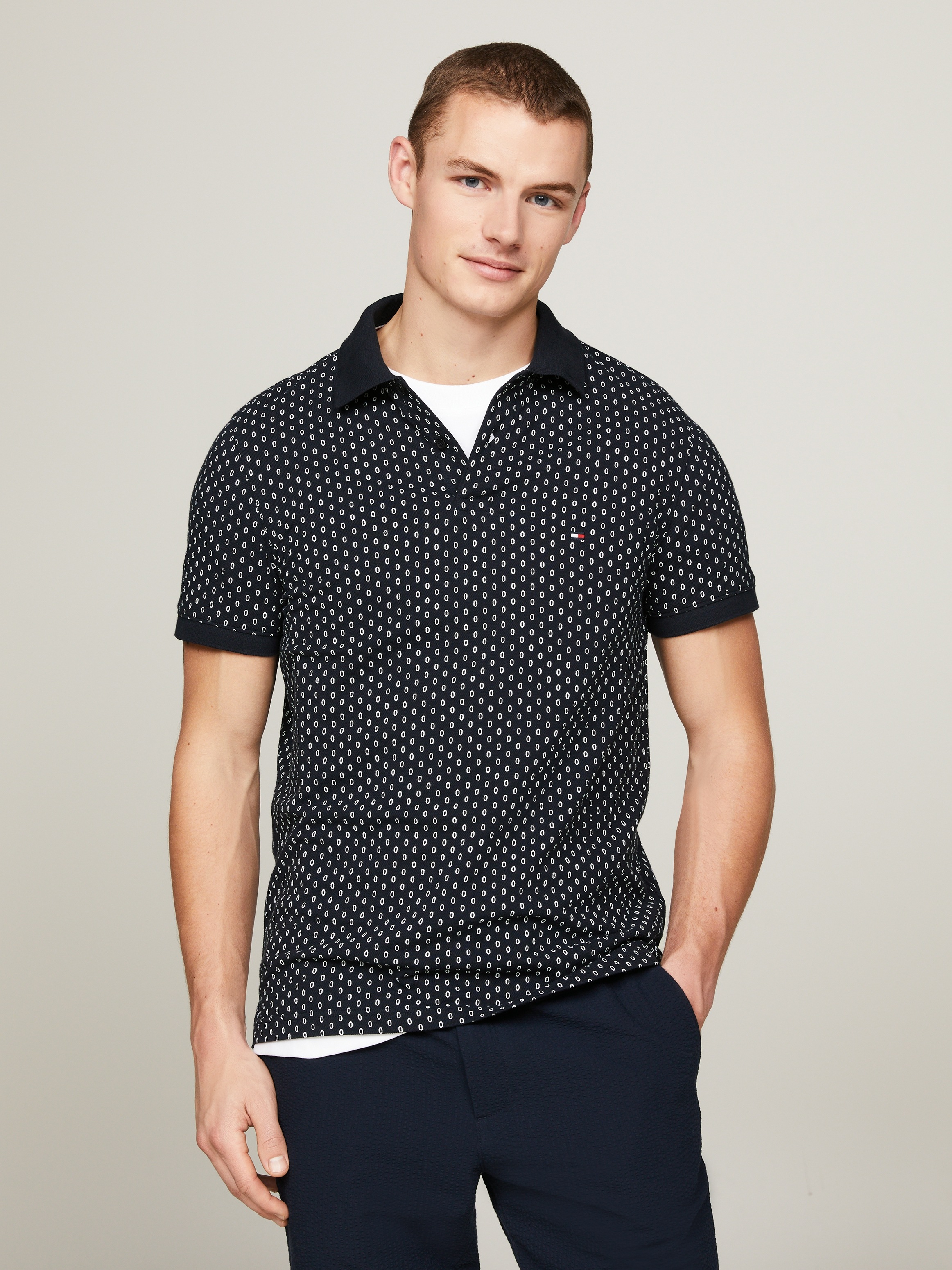 TOMMY HILFIGER Polo marškinėliai »MICRO PRINT SLIM PO...