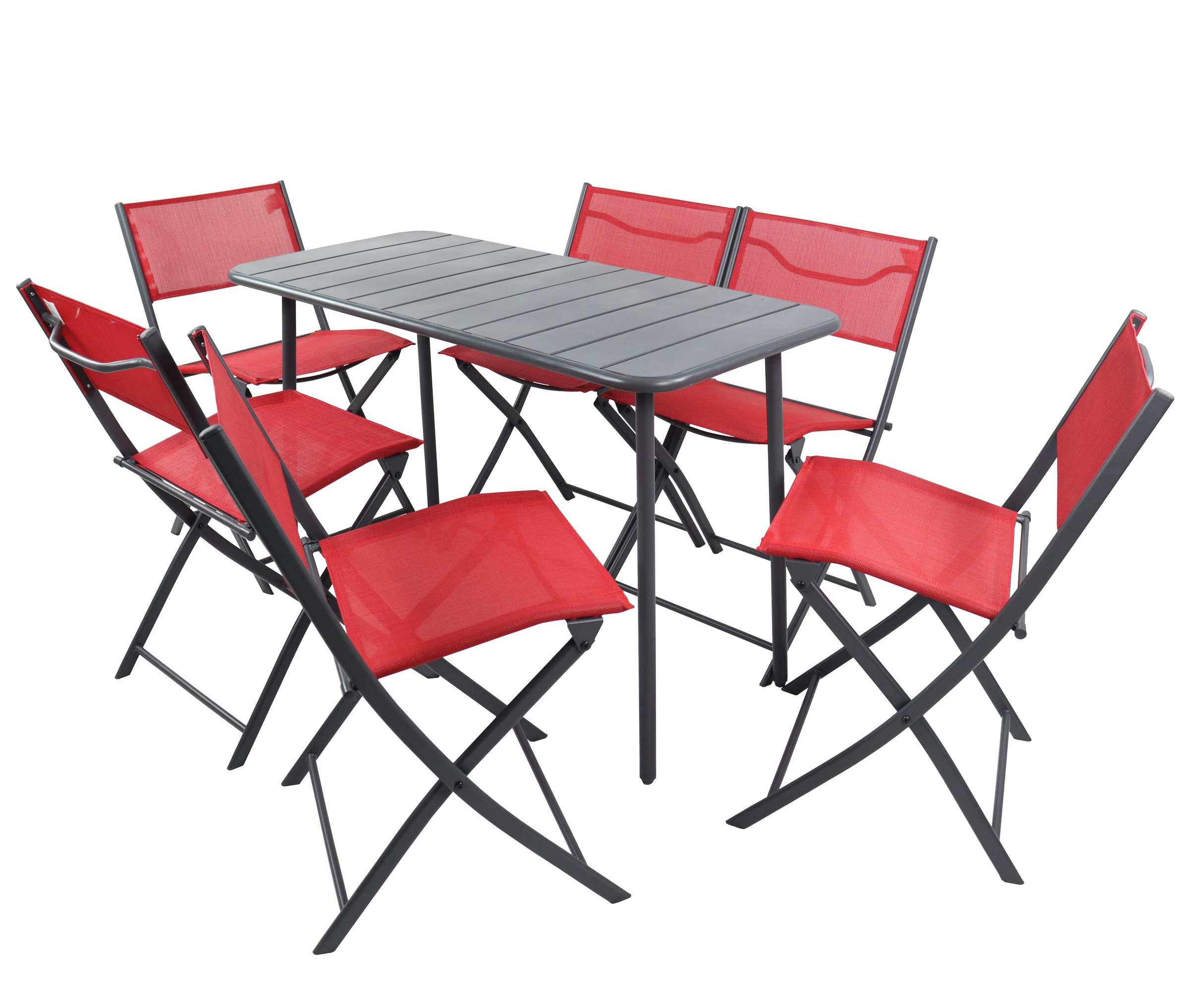 VCM Garten-Essgruppe »VCM 7-tlg Gartenmöbel Set | Sitzgruppe Essgruppe | 1xTisch, 6x Stühle | Tisch Maße ca. H. 72 x B. 110 x T. 55 cm | Klappbar | Garten Set - Sumila«, (7 tlg., Sumila)