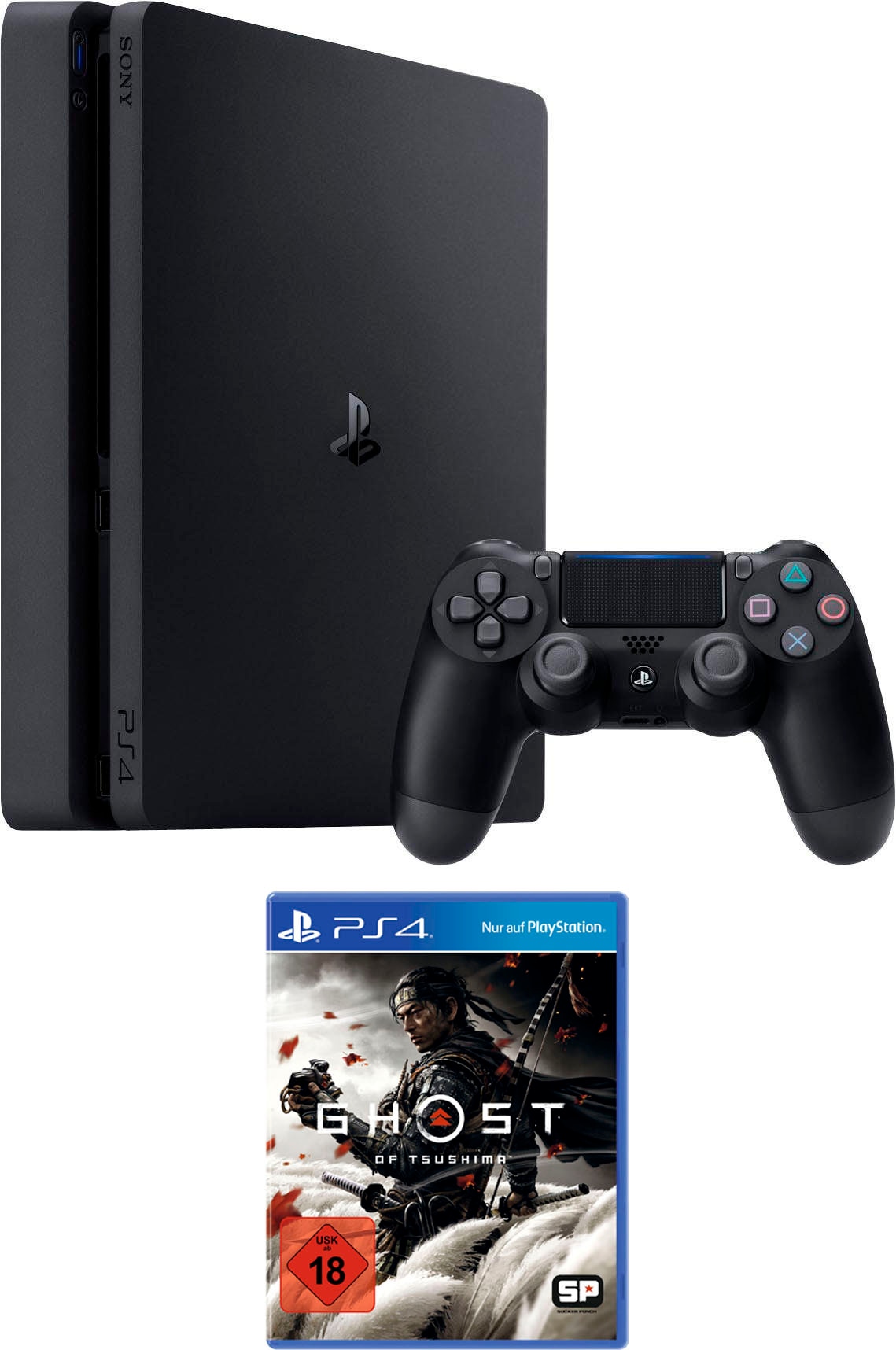 PlayStation 4 Spielekonsole »Slim«, 500GB, inkl. Ghost of Tsushima