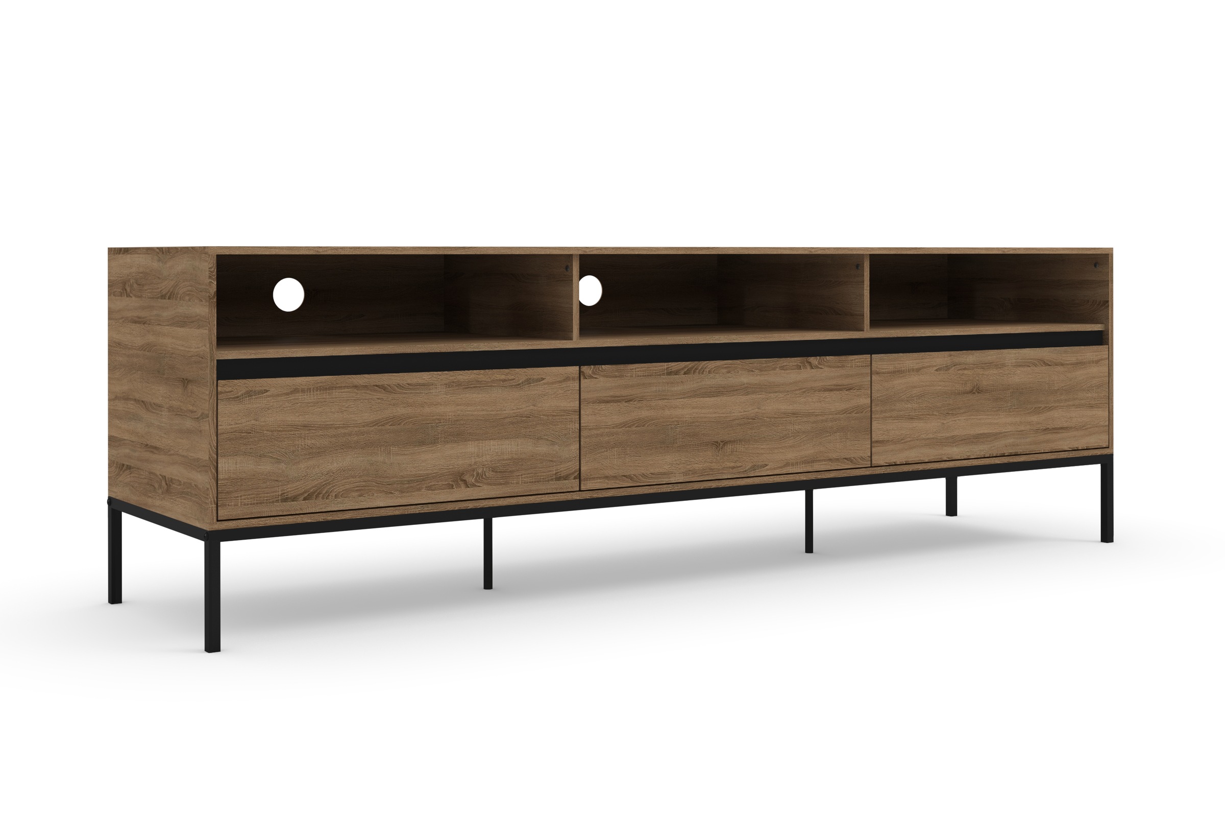 INOSIGN Lowboard »Bari«, Kommode mit 3 Schubladen und 3 Kabeldurchfürungen, Breite 160 cm