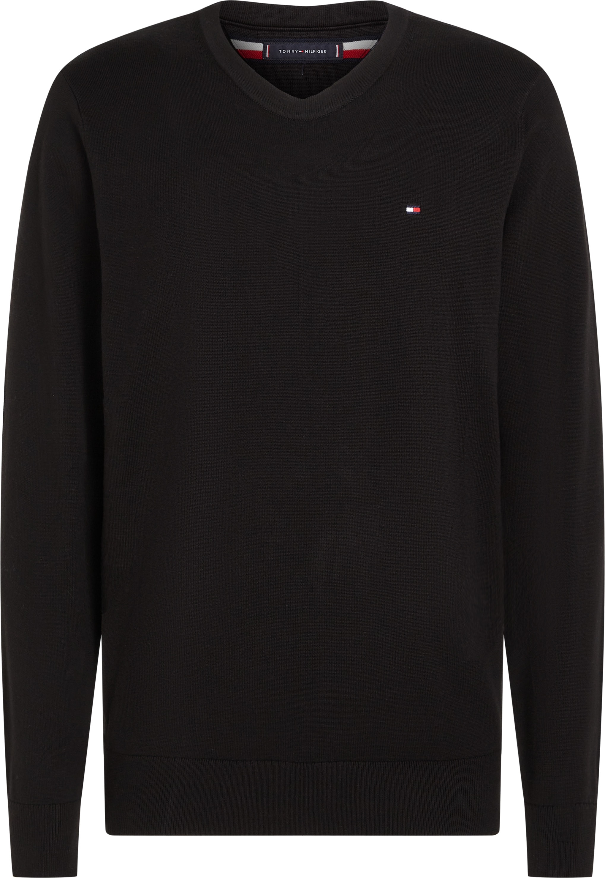 Tommy Hilfiger Big & Tall Rundhalspullover »BT-ESSENTIAL COTTON CREW NECK-B«, in Großen Größen, Logostickerei