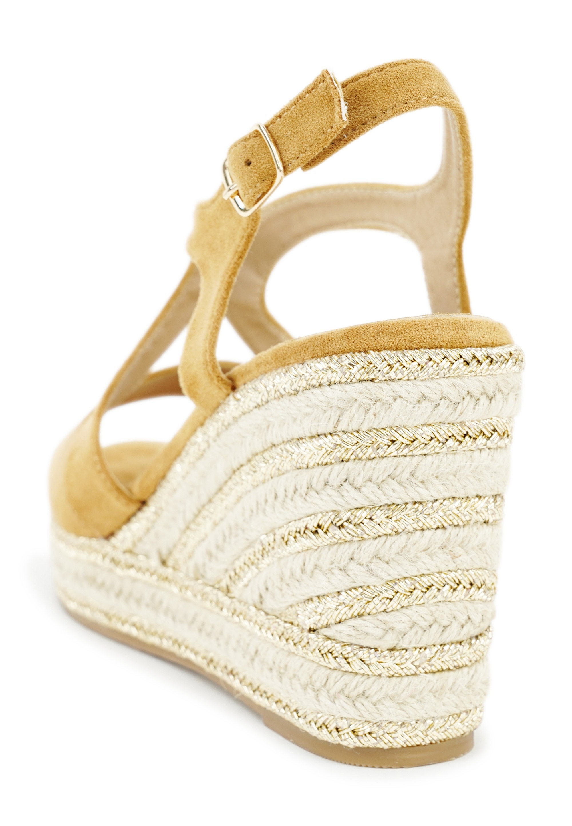Findlay Sandale »LYTA«  mit Keilabsatz mit geflochtenen goldfarbenen Fäden