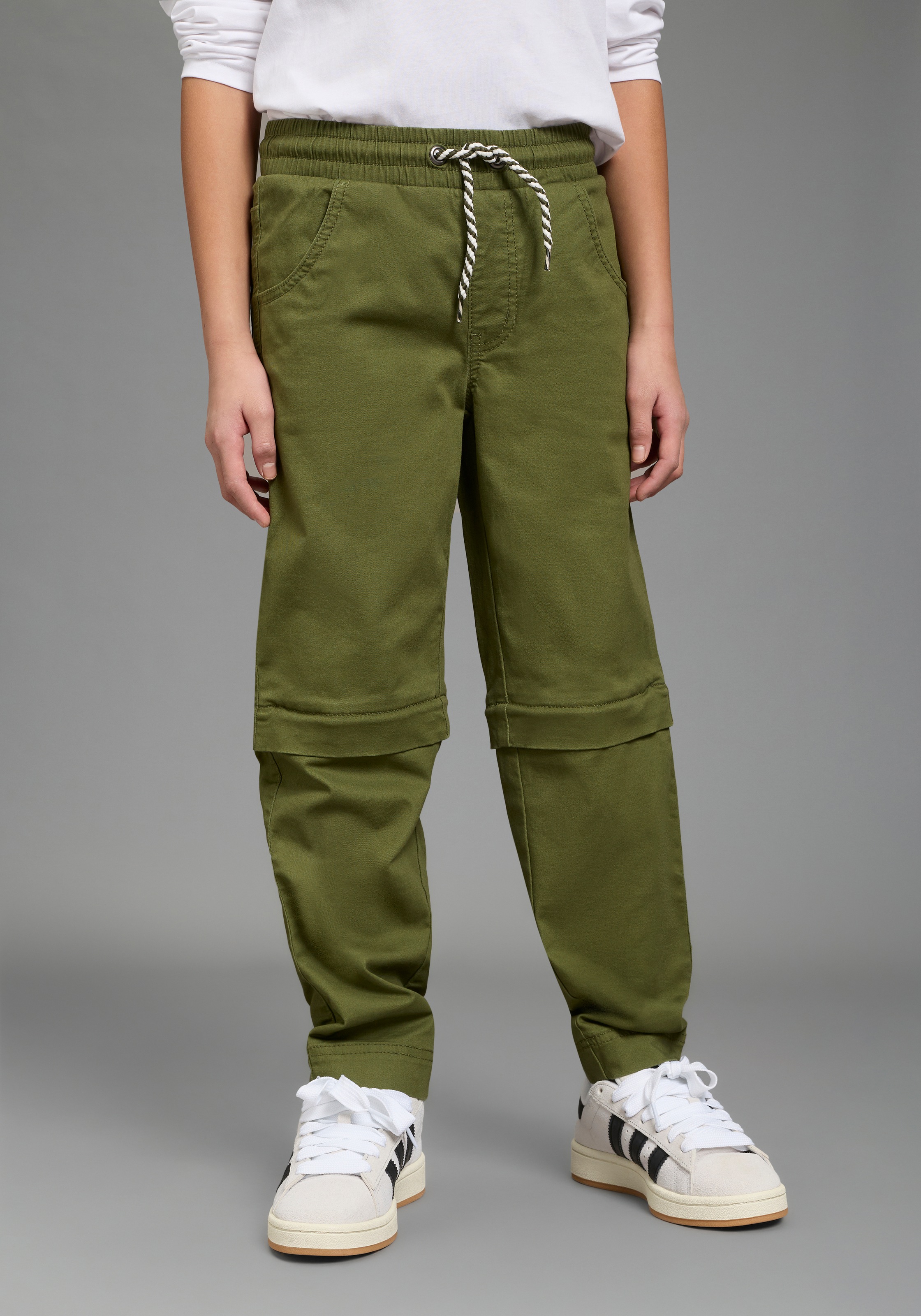 KIDSWORLD Webhose "2 in1 Hose, Zip-Away Hose für Jungen" aus lang macht kurz, 2in1 Hose, gerade Beinform, mit Gummizug