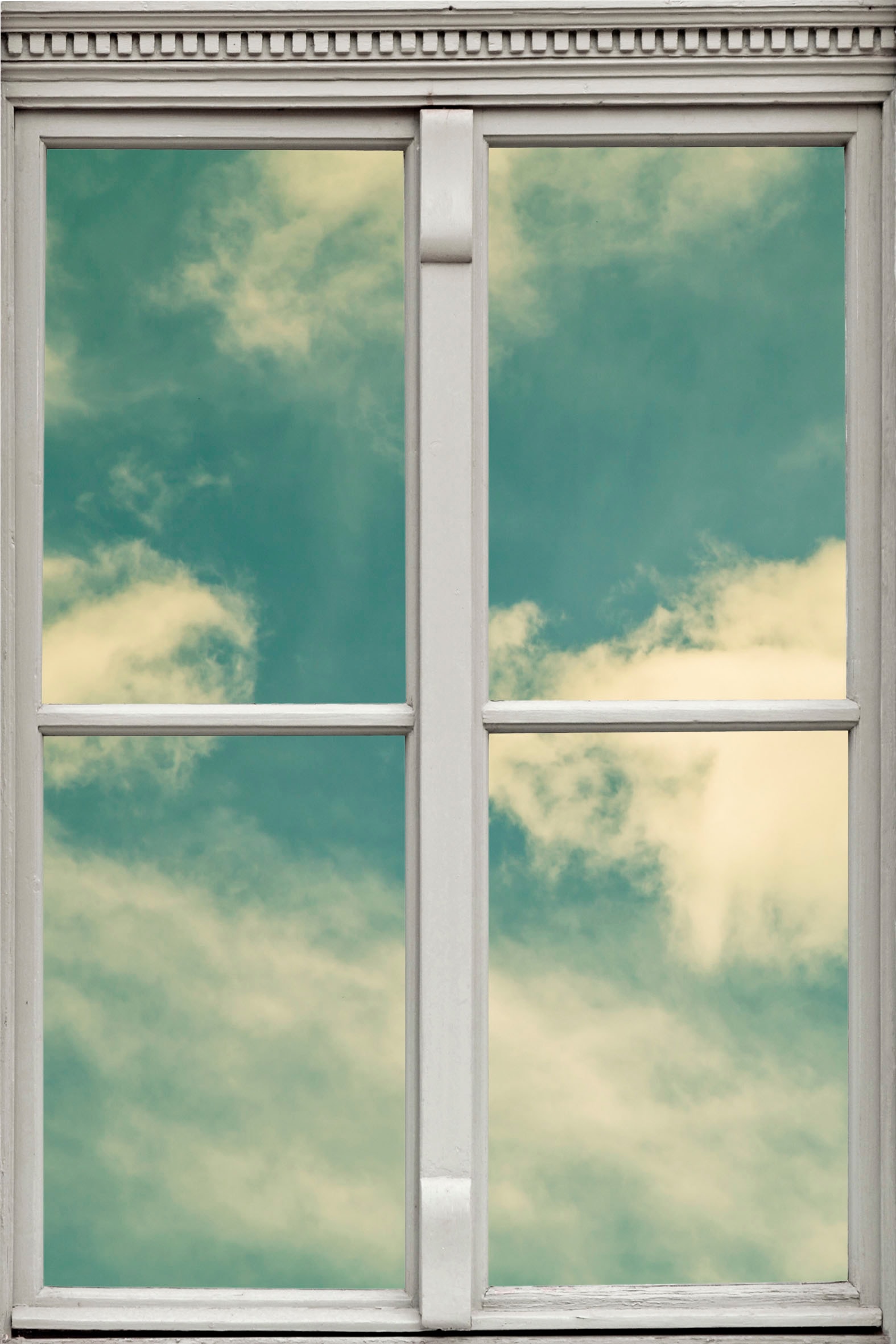 queence Wandsticker "Wolkenhimmel", Wandsticker, Wandbild, selbstklebend, 3D, Fenster