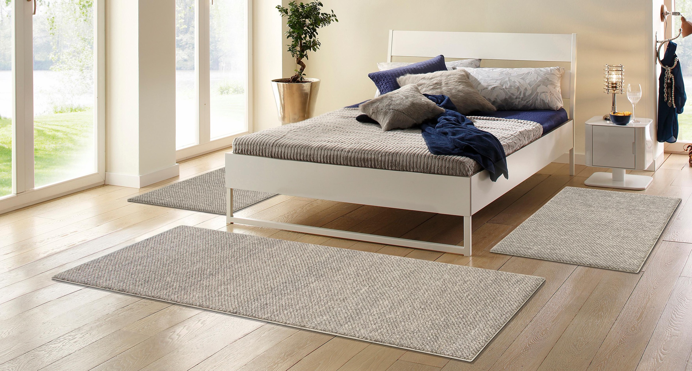 OTTO home Bettumrandung "Wolly, Handweb Teppiche" Höhe 14 mm 3 Stk. tlg. Be günstig online kaufen