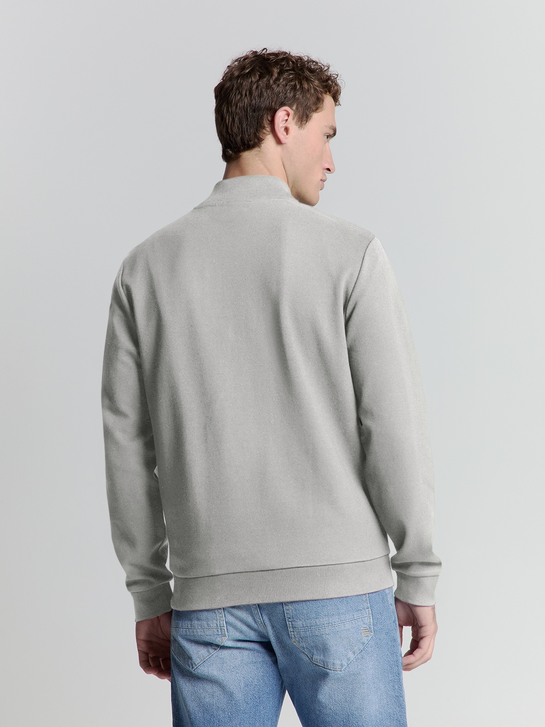 NO EXCESS Sweater »No Excess Jacquard sweatshirt mit Vollreißverschluss«