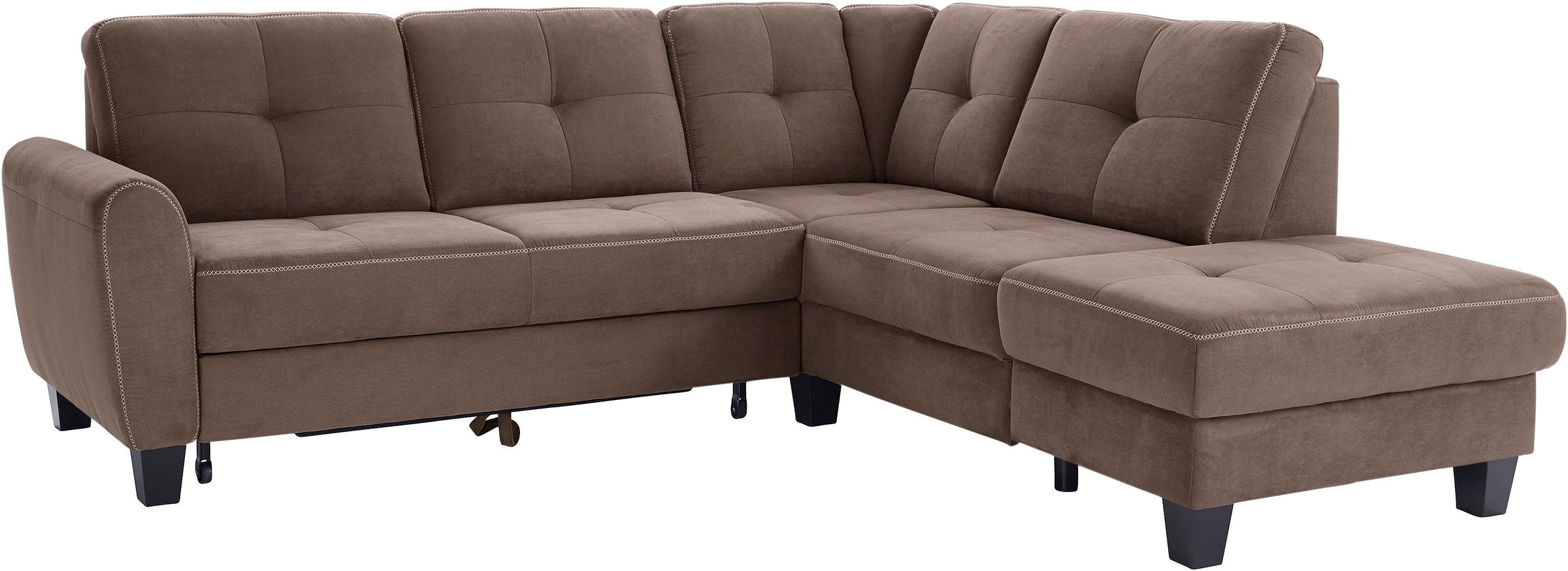sit&more Ecksofa »Varese L-Form«, mit Federkern, wahlweise mit Bettfunktion und Stauraum