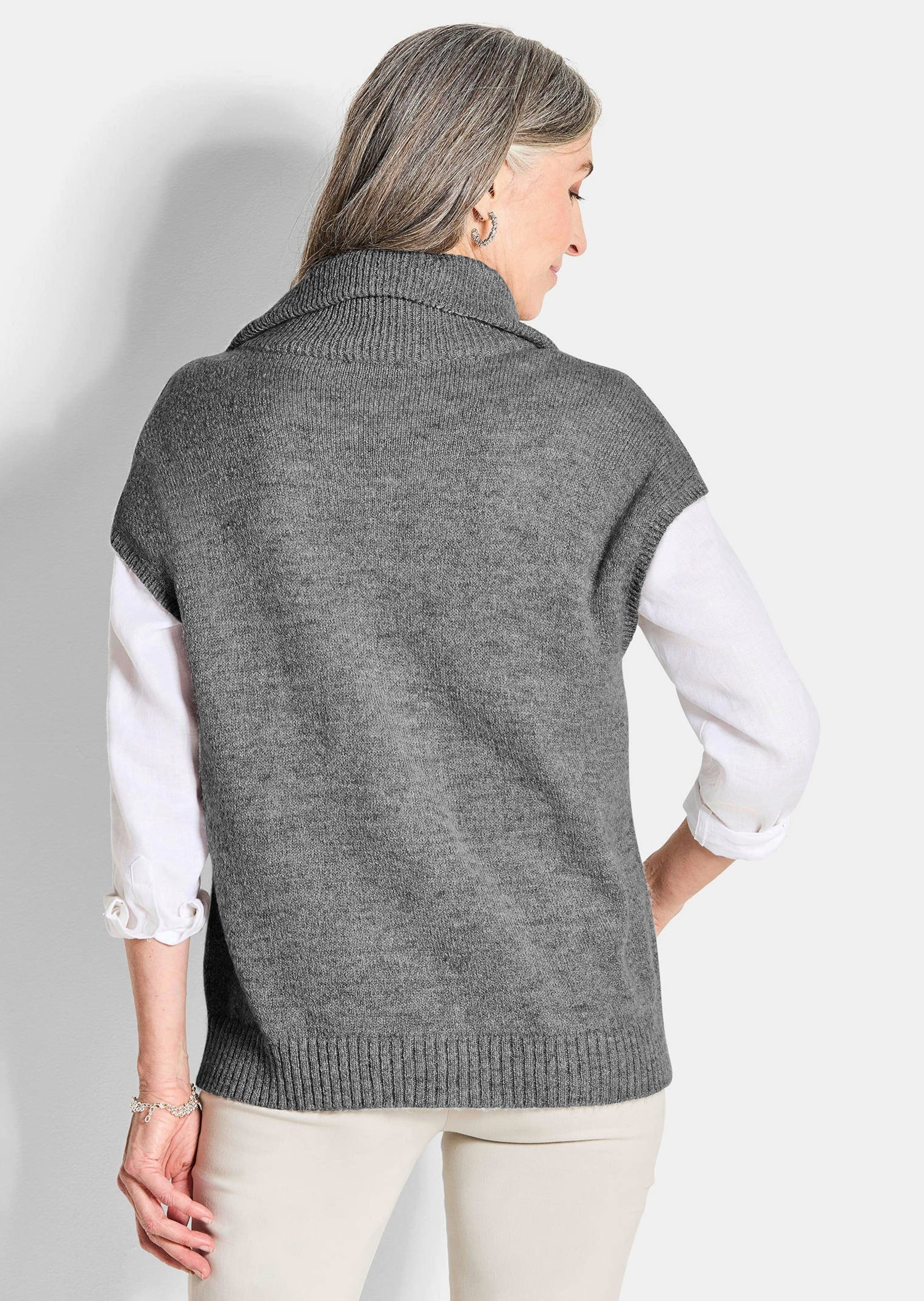 GOLDNER Kurzweste »Kurzgröße Melierte Weste mit Reißverschluss«