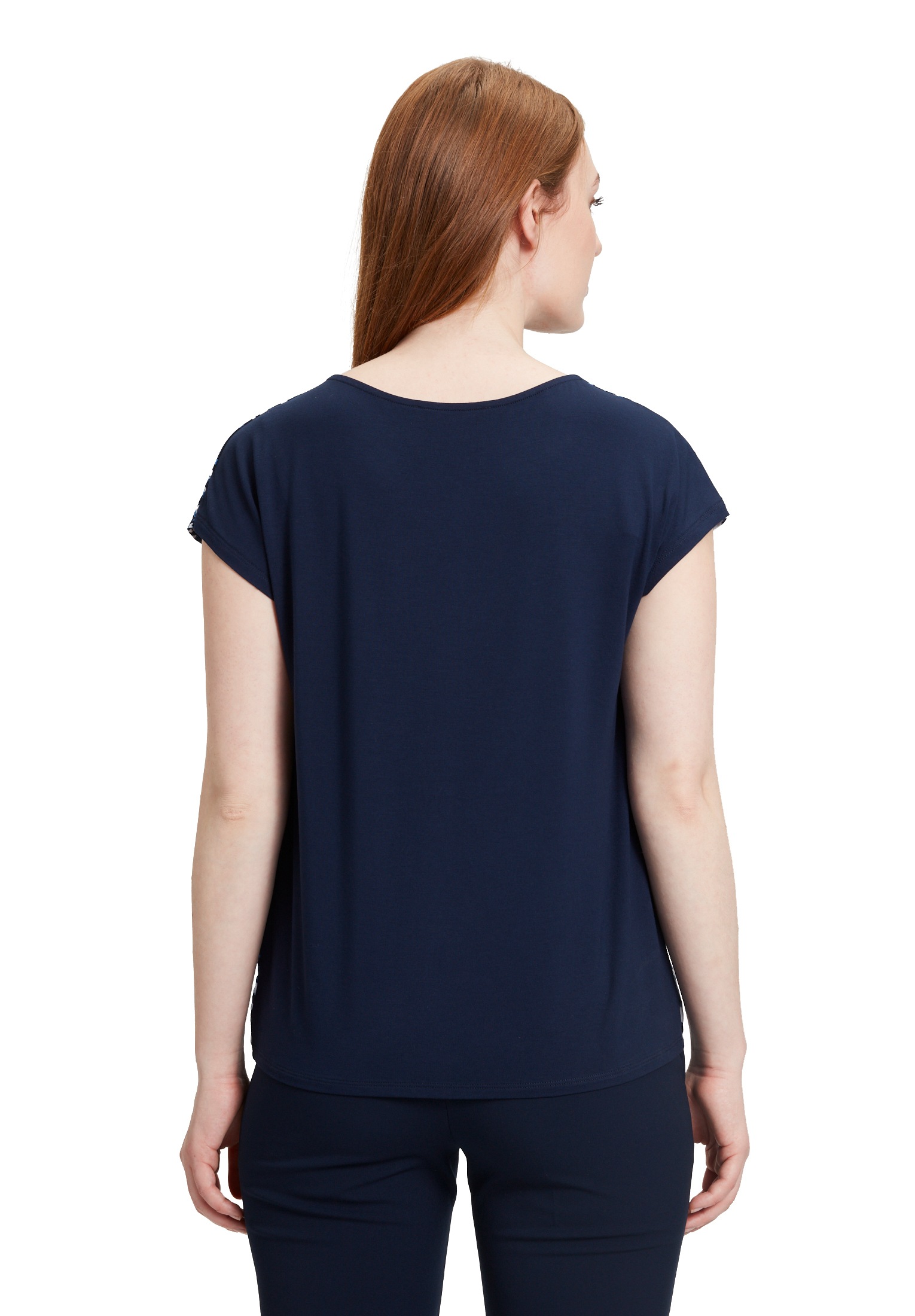 Betty&Co Kurzarmshirt »Betty & Co Blusenshirt mit Webbesatz«, (1 tlg.), Druck