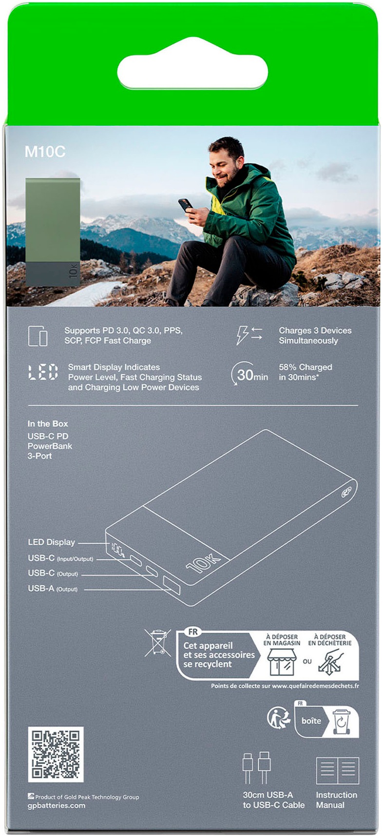 GP Batteries Powerbank »M2+, 10.000 mAh« 10.000 mAh