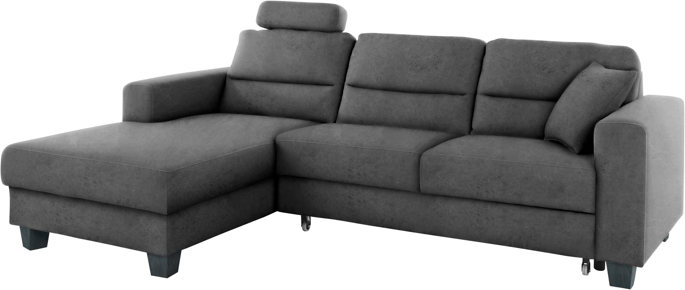 TRENDMANUFAKTUR Ecksofa »Chamber, zeitlos und modern, bequem mit hohem Sitzkomfort, L-Form«, inklusive einer Kopfstütze, wahlweise mit Schlaffunktion