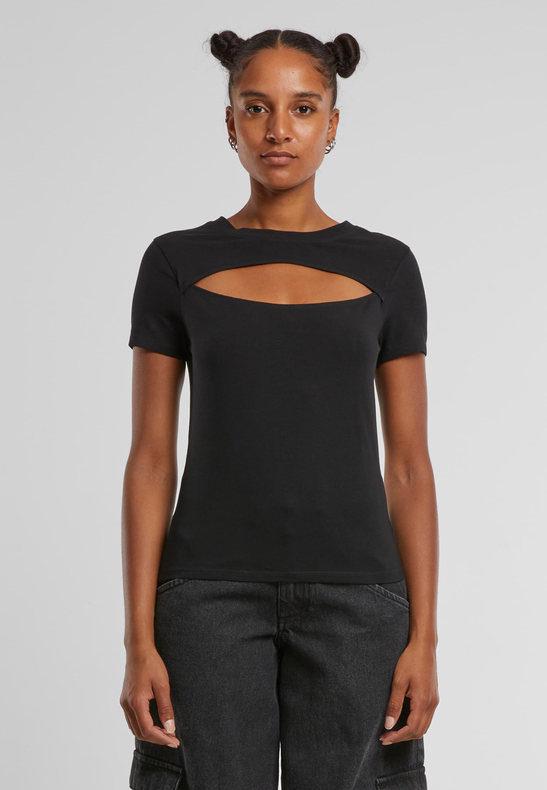 URBAN CLASSICS T-Shirt »Urban Classics Ladies Short Cut Out Tee«, (1 tlg.)