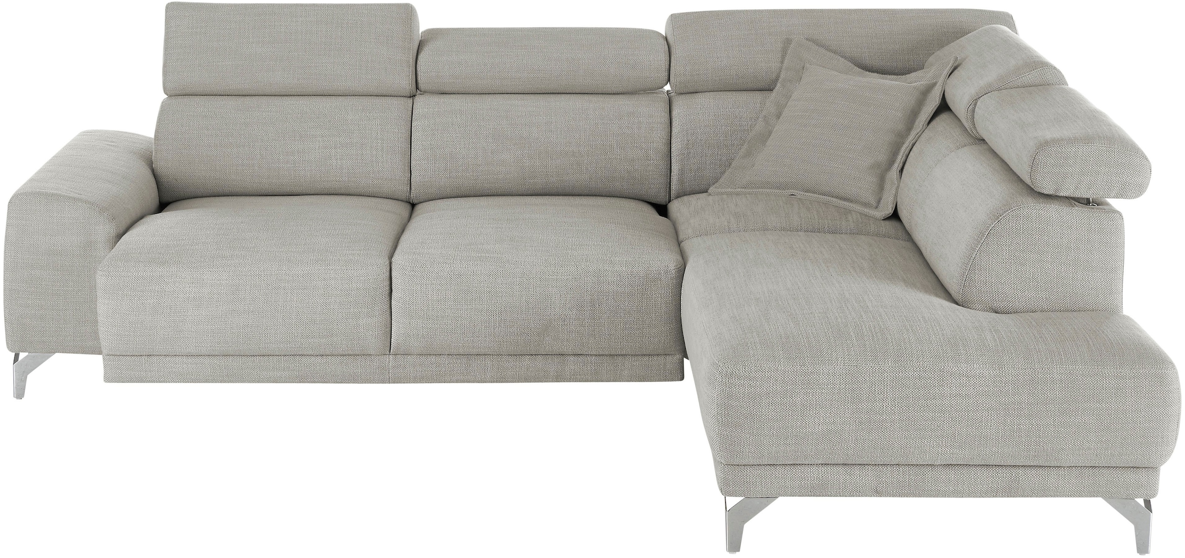 3C Candy Ecksofa »Greve Sofa immer mit manuelle Kopfteilverstellungen, modern, elegant« wahlweise motorischer Sitzvorzug, bequem und zeitlos, L-Form