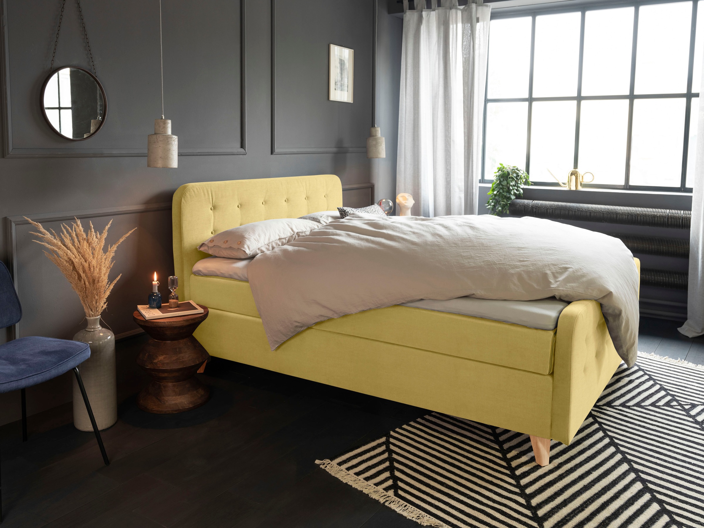 TOM TAILOR HOME Boxspringbett "NORDIC BOX" mit Knopfheftung im Kopfteil und günstig online kaufen