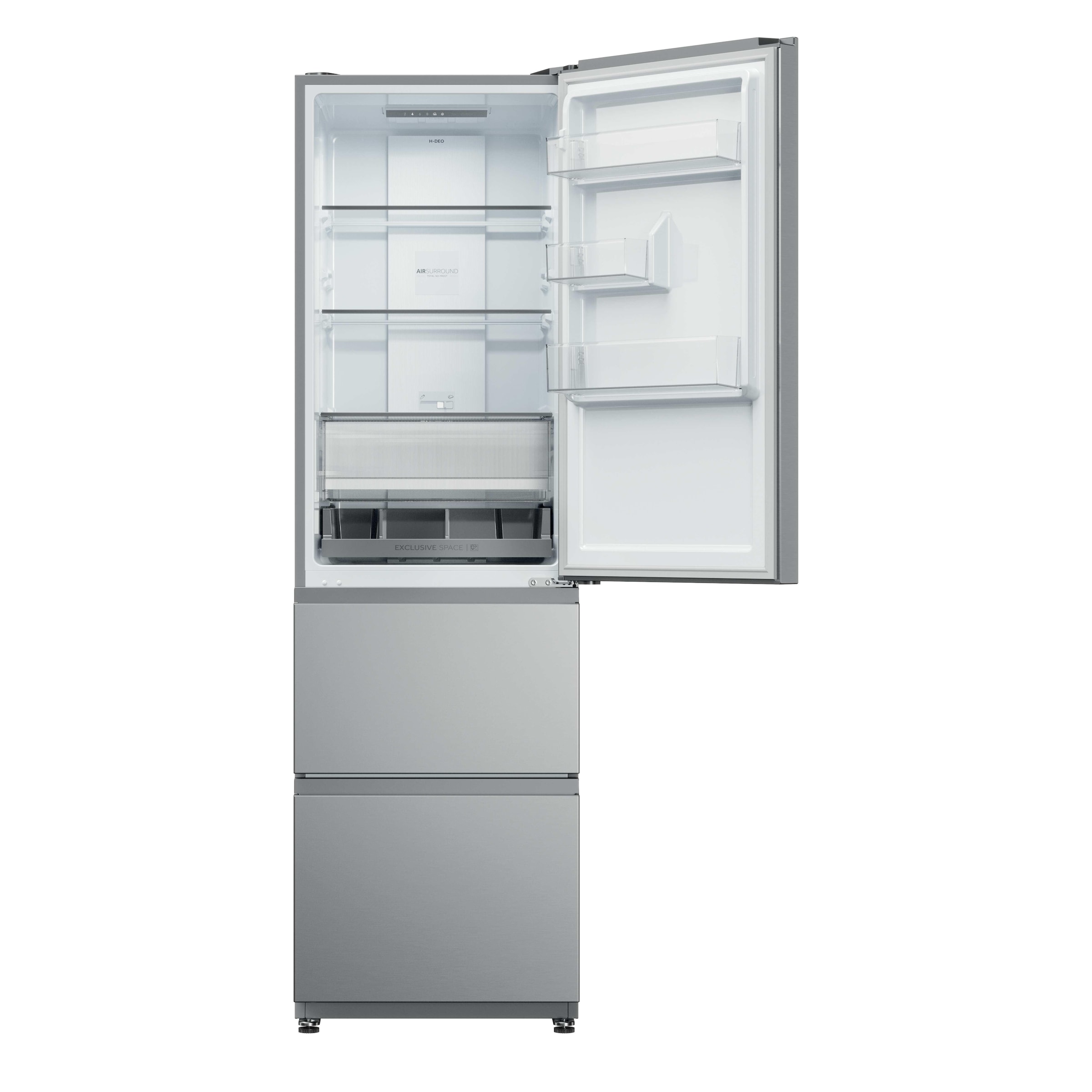 Haier Kühl-/Gefrierkombination Combi 3D 55 »HTR3518ENMX« 185 cm hoch 54,5 cm breit Easy Access-Gefrierschubladen: Alles schnell gefunden