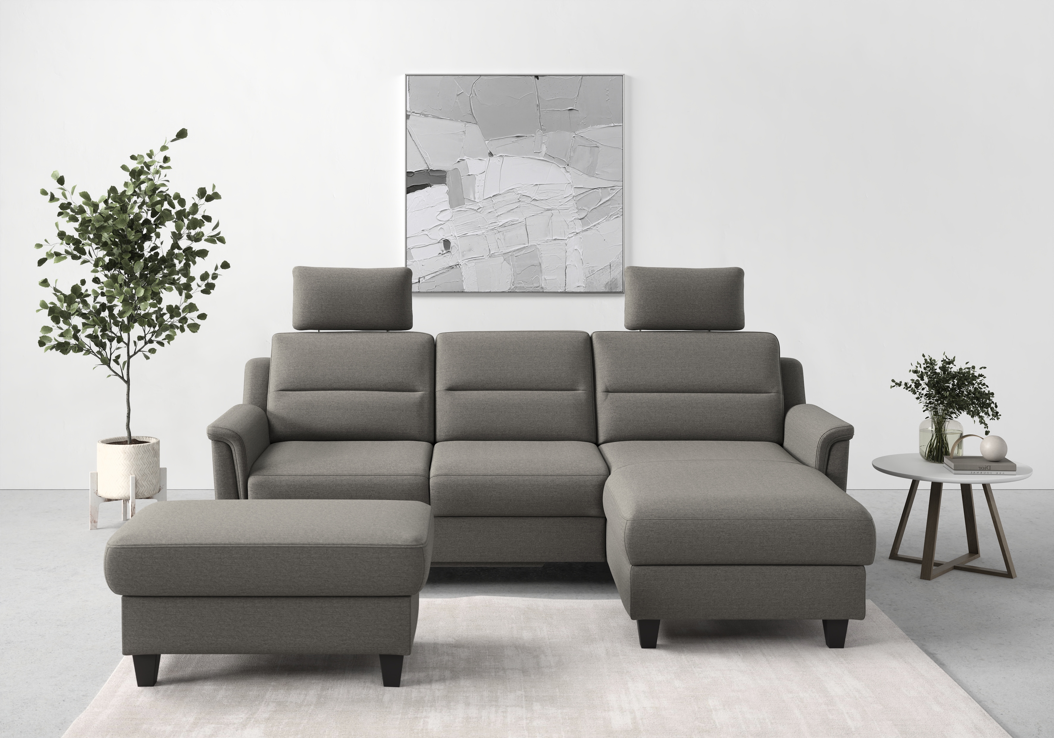 sit&more Ecksofa "Farö L-Form" inklusive Federkern, wahlweise mit Schlaffunktion und Bettkasten