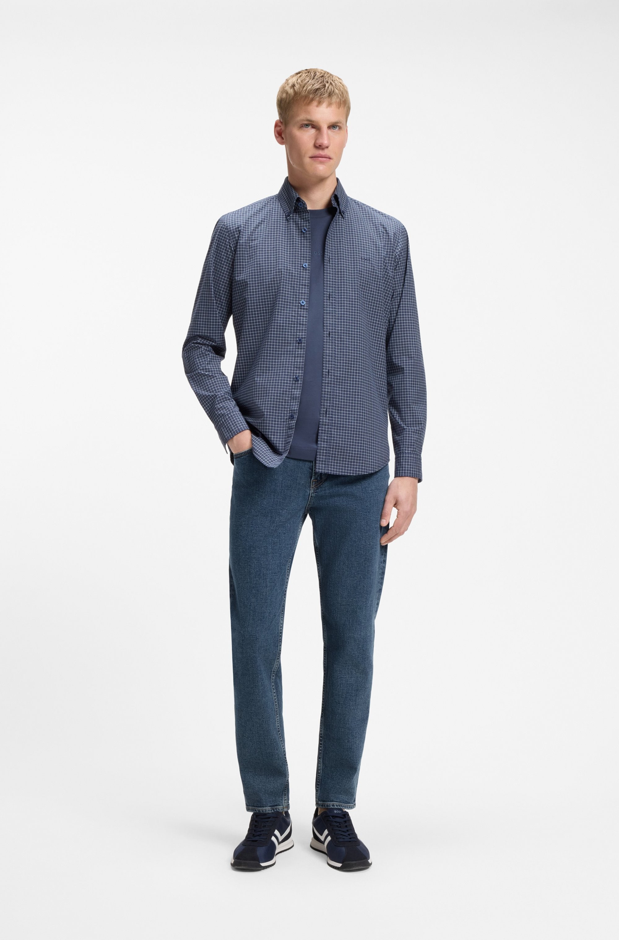 BOSS ORANGE »RE.MAINE« Regular Fit, Baumwoll-Mix, used washed