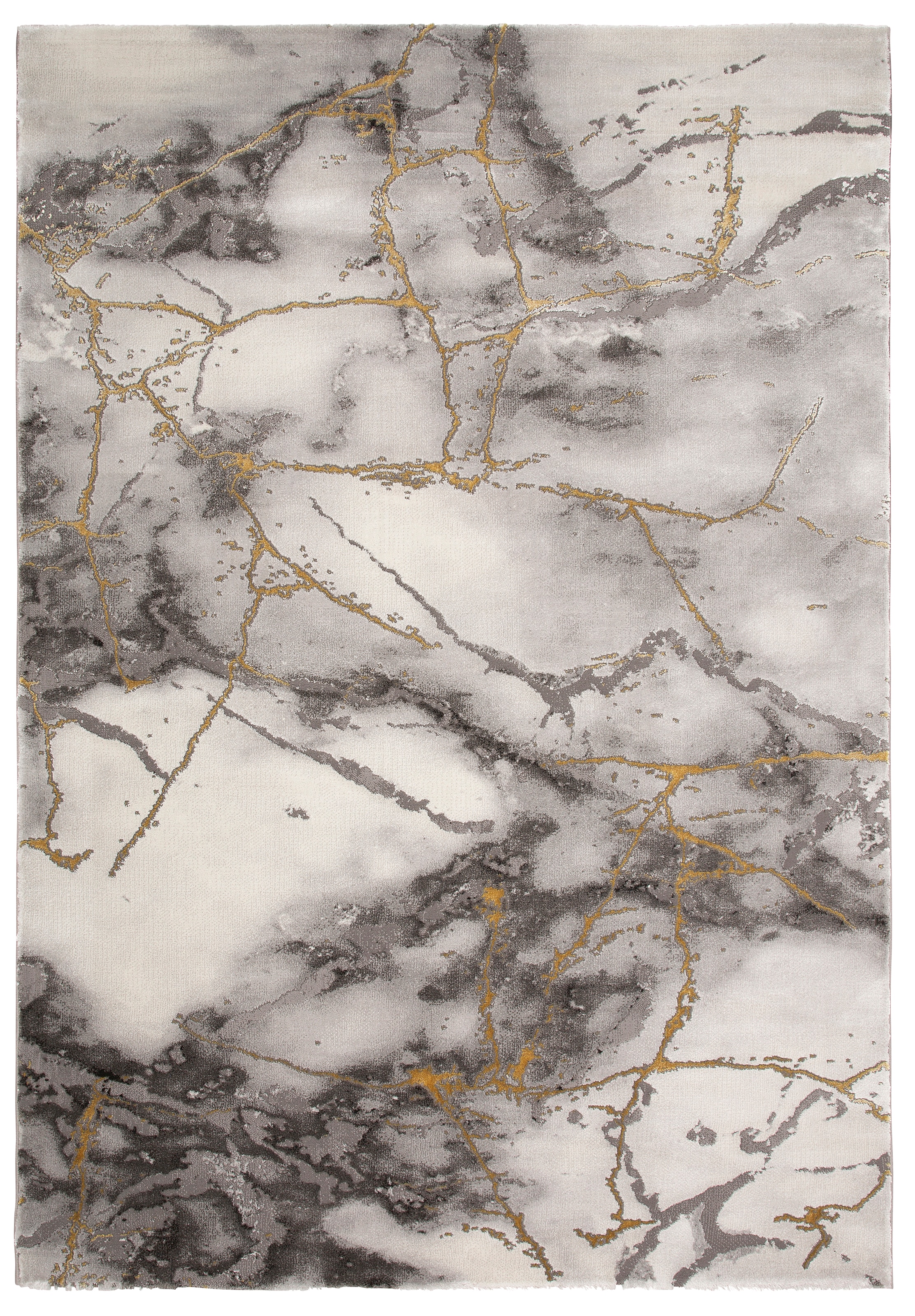 Teppich OTTO HOME "Juliet" Gr. 7, gold, B:240cm H:12mm L:340cm, Kunstfaser, Teppiche, Teppich, modernes Marmor-Design, Kurzflor, pflegeleicht, weich