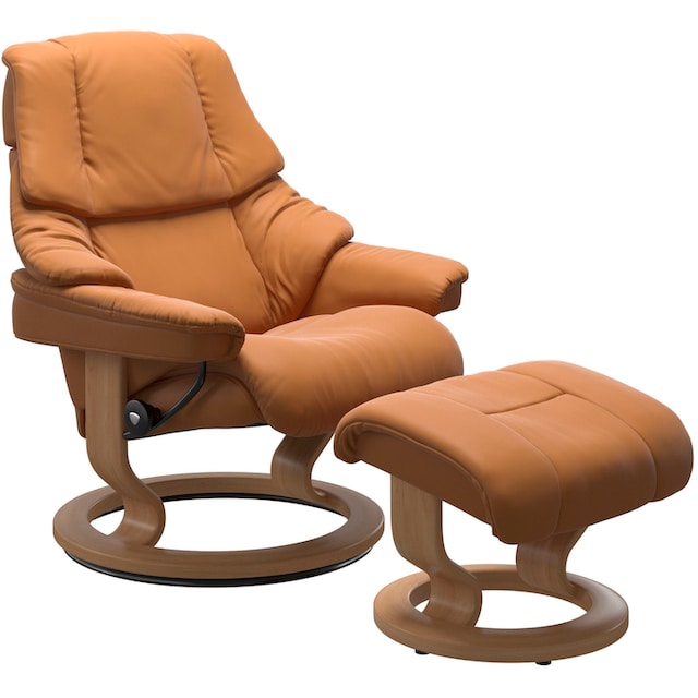 Stressless® Relaxsessel »Reno«, (Set, Relaxsessel mit Hocker), mit Hocker, mit  Classic Base, Größe S, M & L, Gestell Eiche bestellen | BAUR