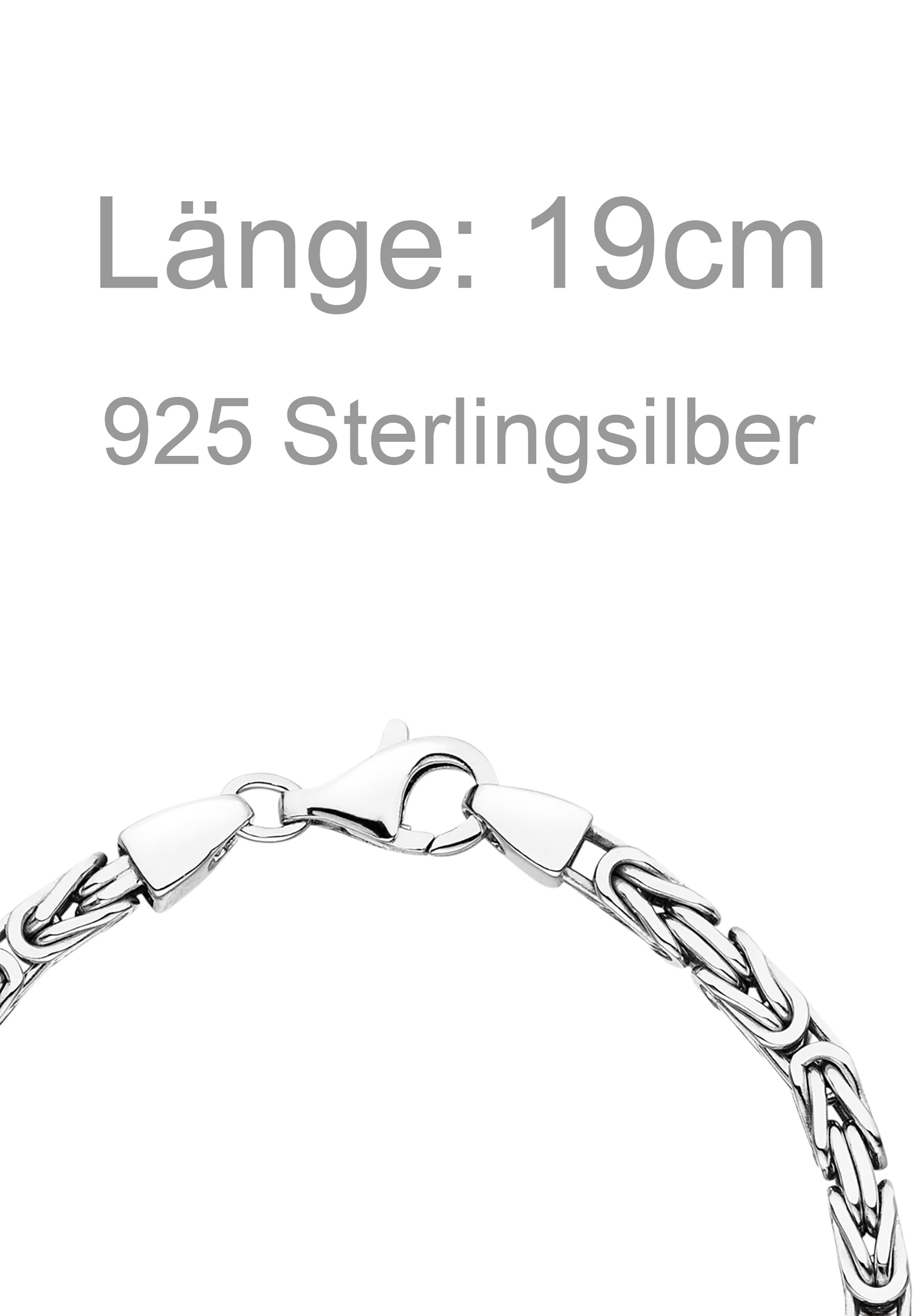 JOBO Armband Königsarmband 925 Silber 19 cm