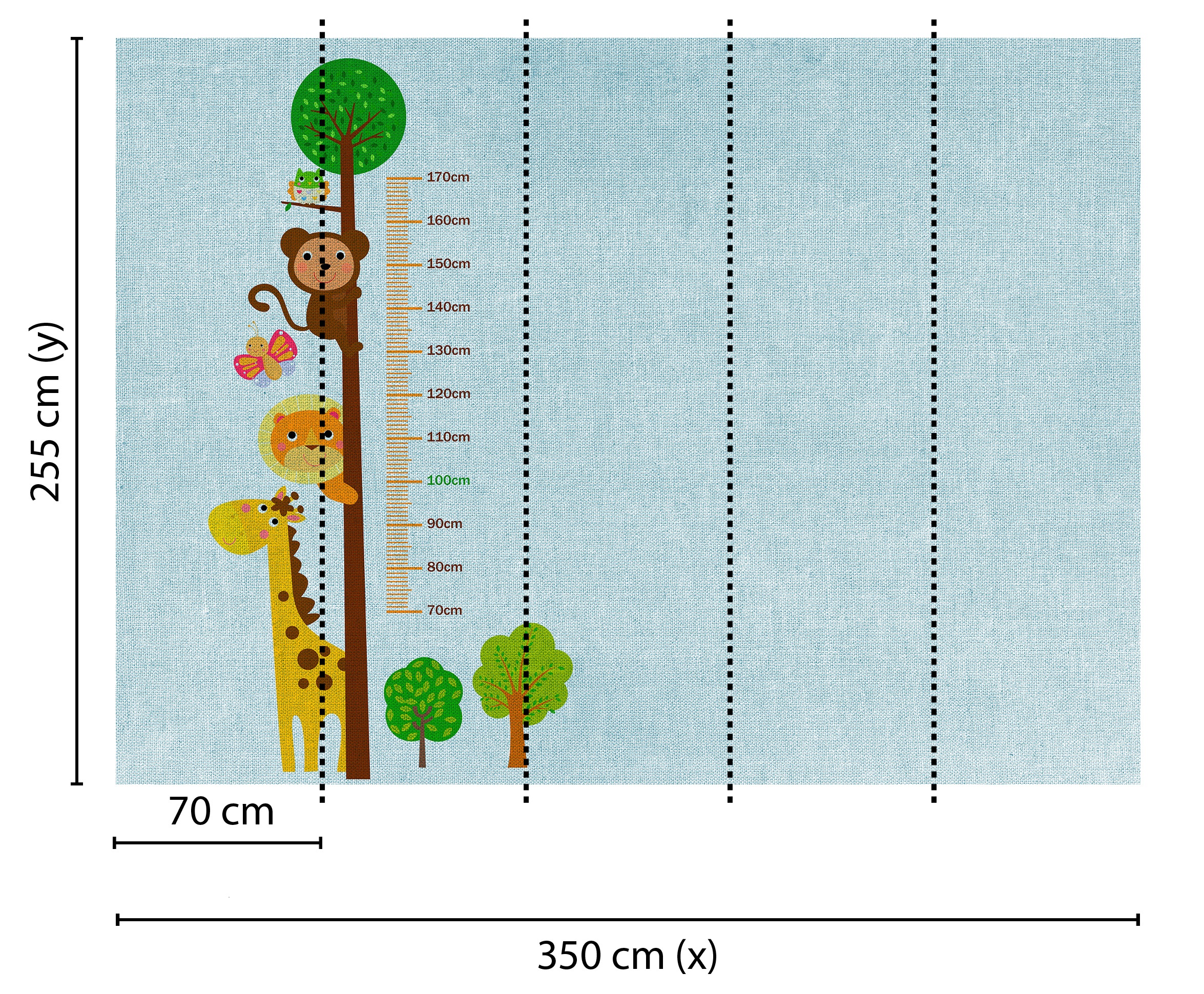living walls Fototapete »Designwalls Kids Grow Stick 1«, Vlies, Wand, Schräge, Decke
