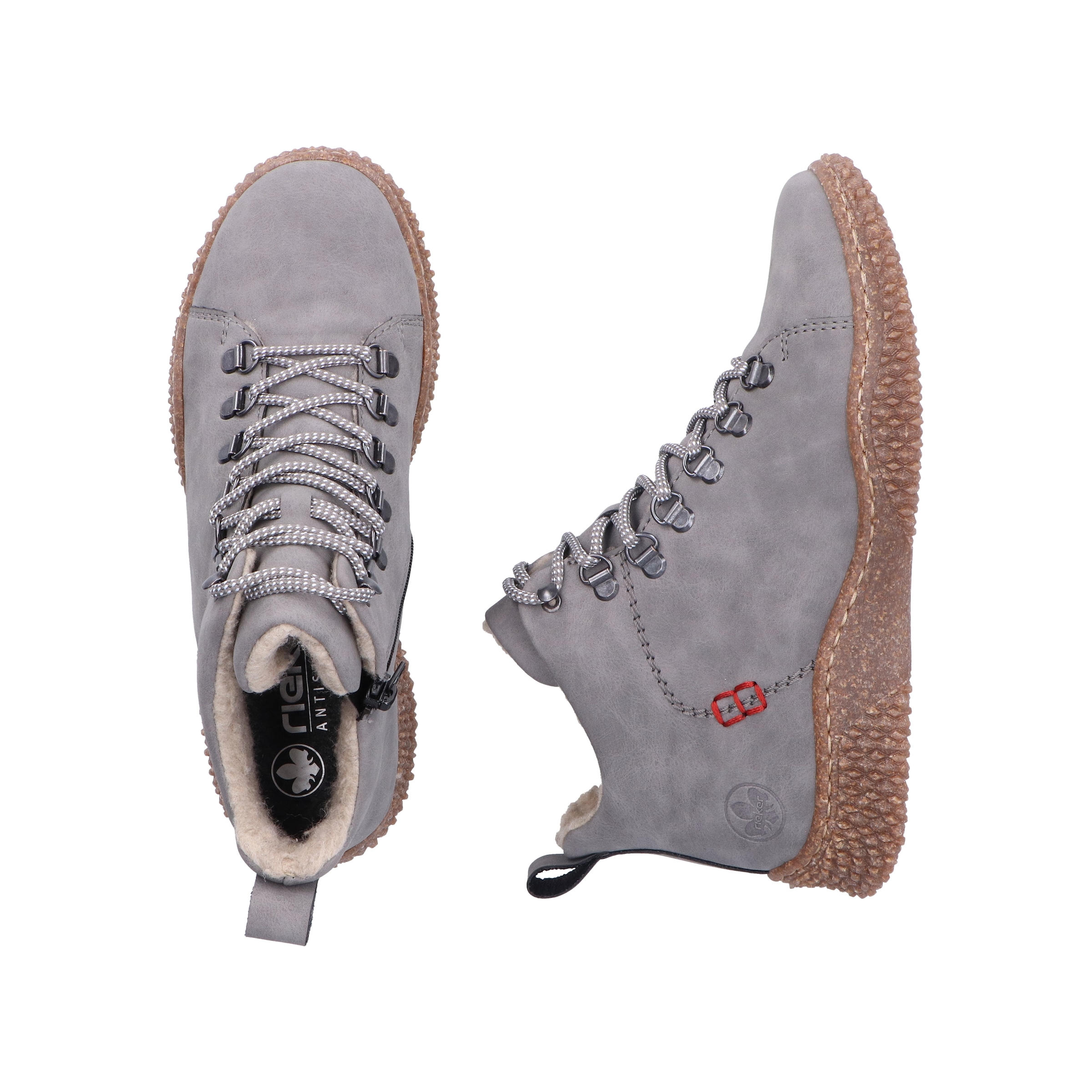 Rieker Winterboots, Schnürboots, Stiefelette, Profilsohle, mit Anziehlasche