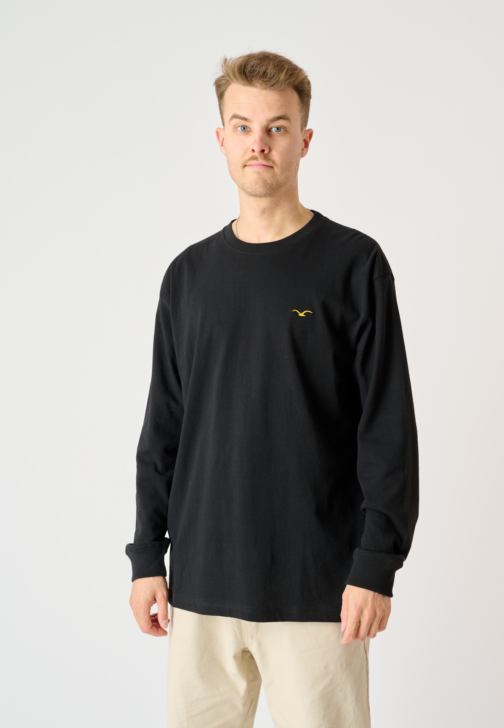 Cleptomanicx Langarmshirt »Ligull Boxy 2«, mit kleiner Möwenstickerei