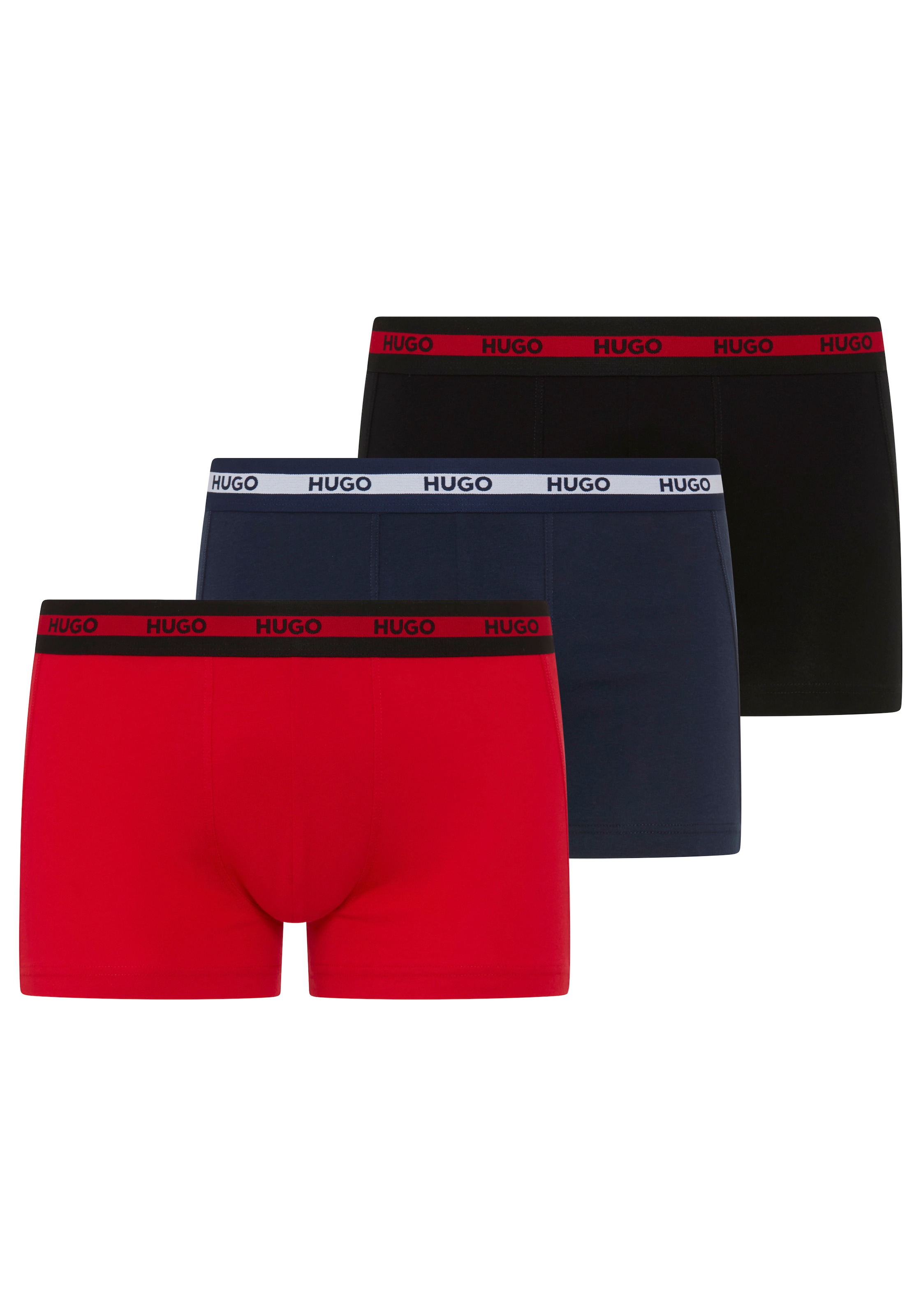 HUGO Underwear Trunk "TRIPLET PLANET" 3 Stk. Logos am elastischen Bund, mittlere Bundhöhe