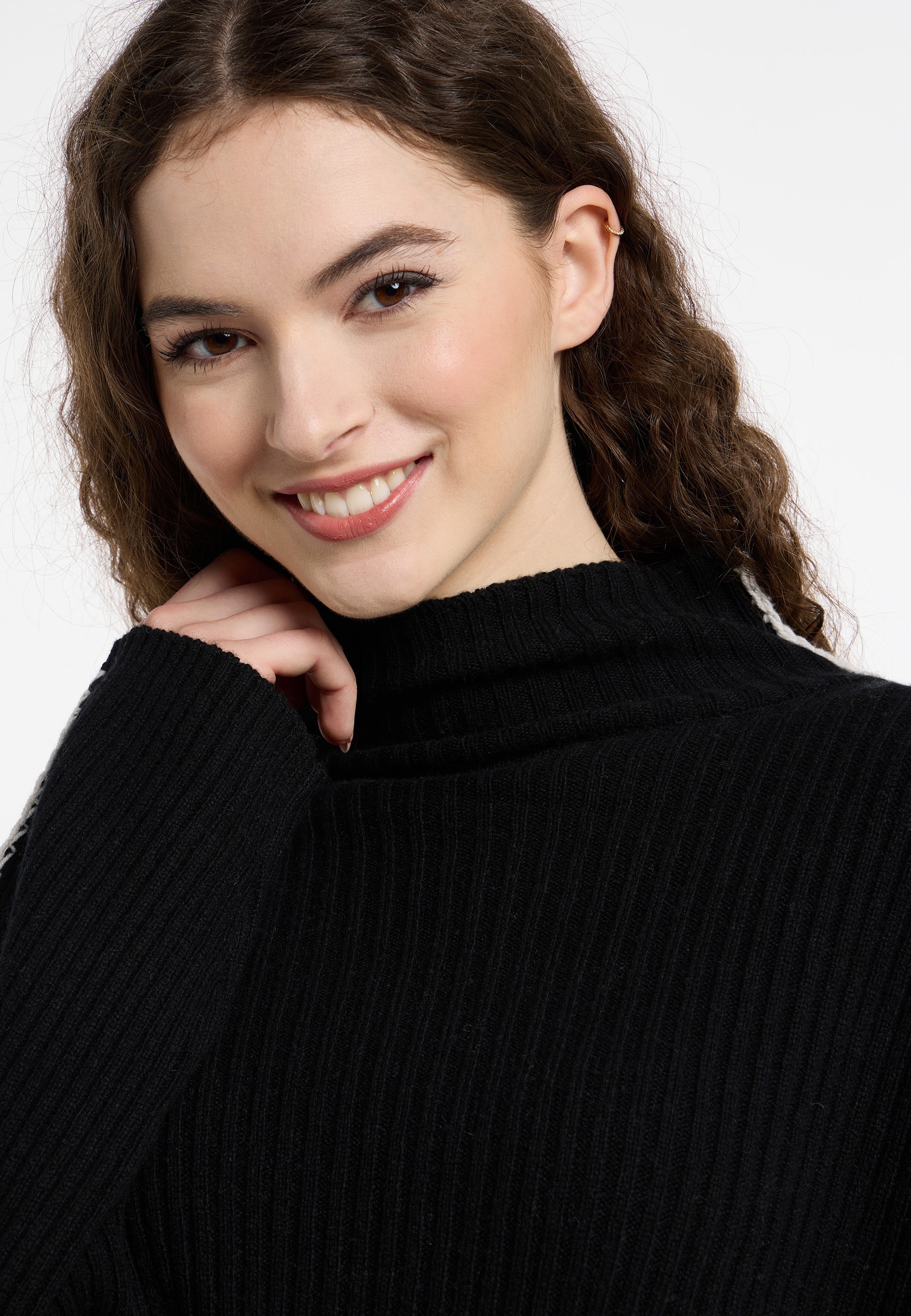 Frieda & Freddies Strickpullover »Pullover«, mit Farb- und Materialkombination