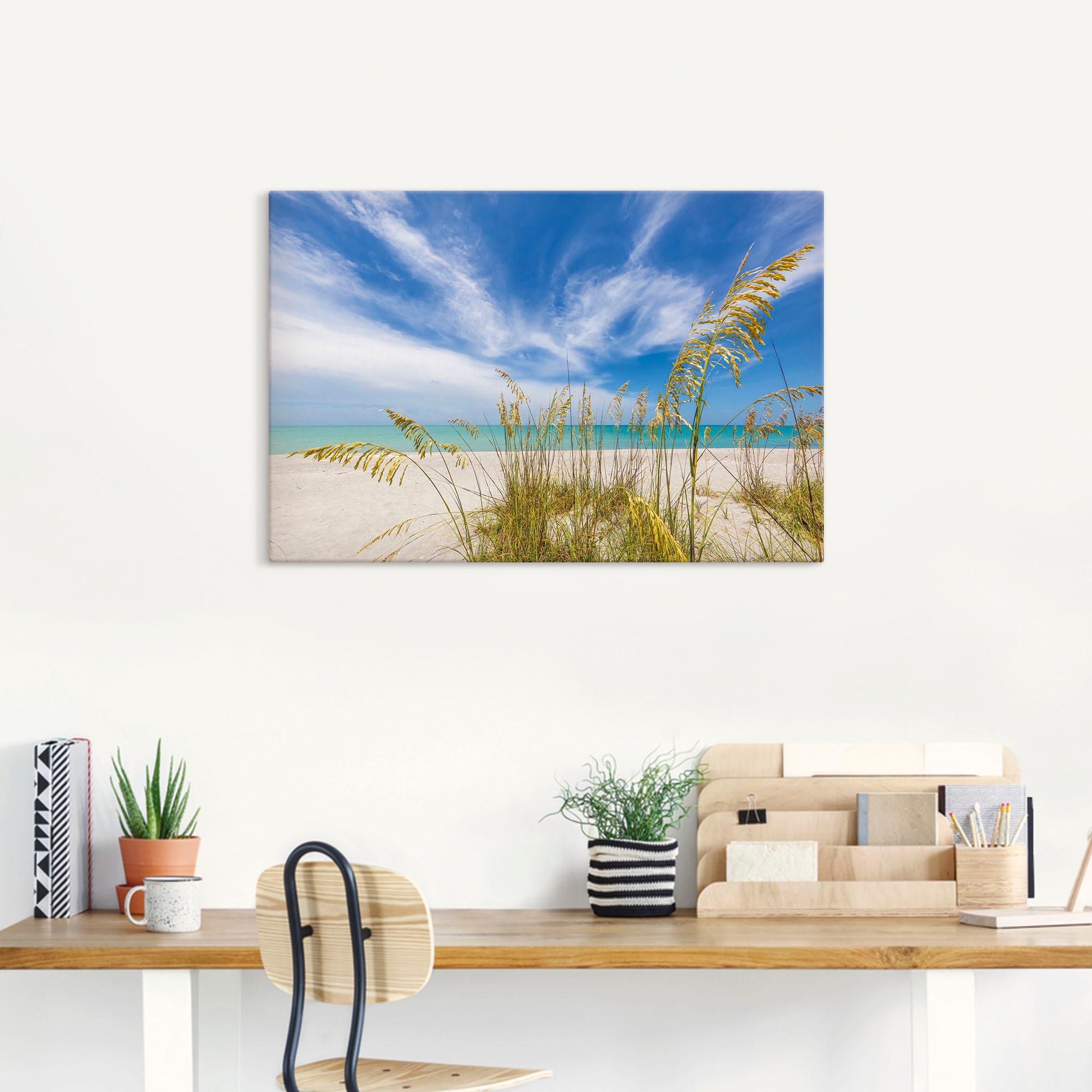 Thumbnail - Artland Leinwandbild "Himmlische Stille am Strand" Strandbilder 1 Stk. tlg. als Alubild, Outdoorbild, Leinwandbild in ve...