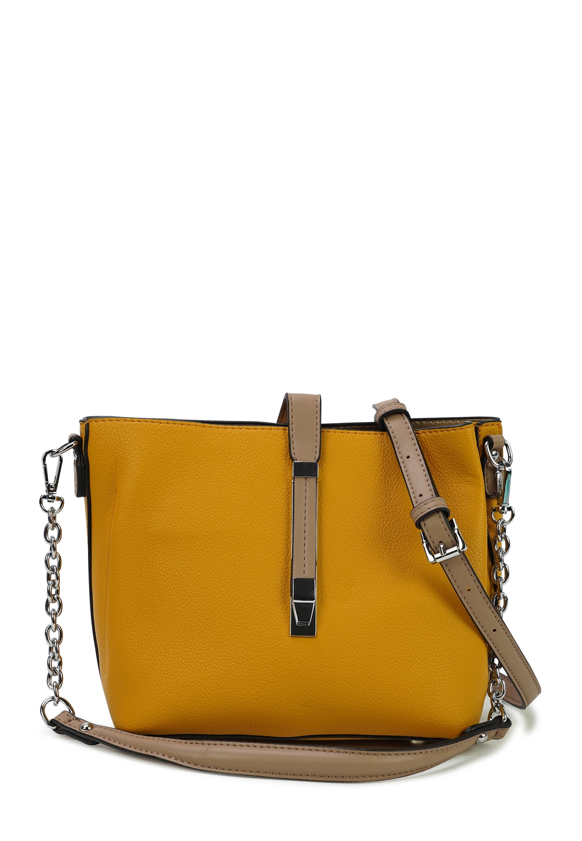 Schultertasche HARPA "MISCHA", Herren, Gr. B/H/T: 12cm x 18cm x 29cm, gelb, Polyurethan (PU), mehrfarbig, Taschen Schultertasche, mit wechselbaren Schultergurten