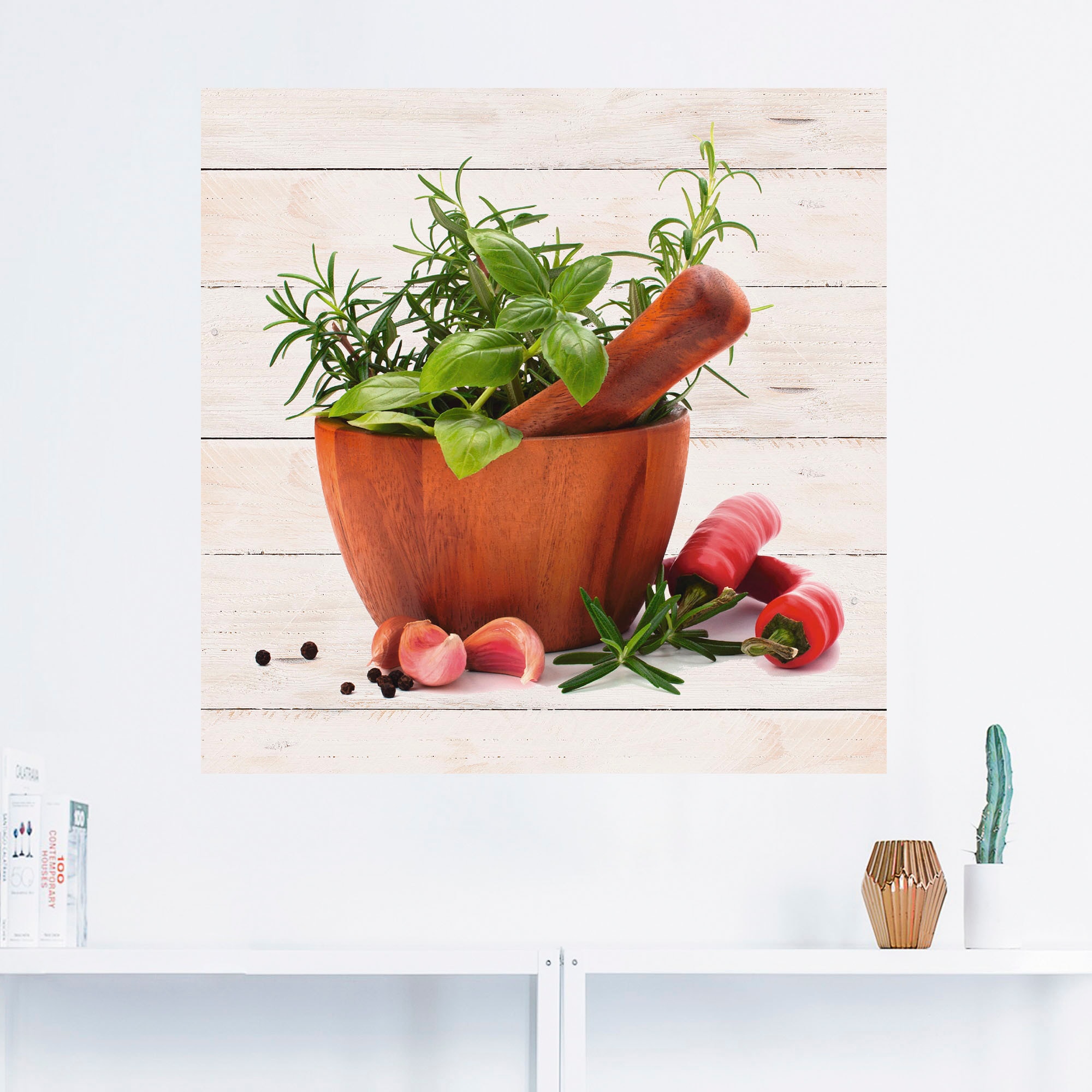 Artland Wandbild »Frische Kräuter und Gewürze«, Arrangements, (1 St.), als Leinwandbild, Wandaufkleber in verschied. Größen