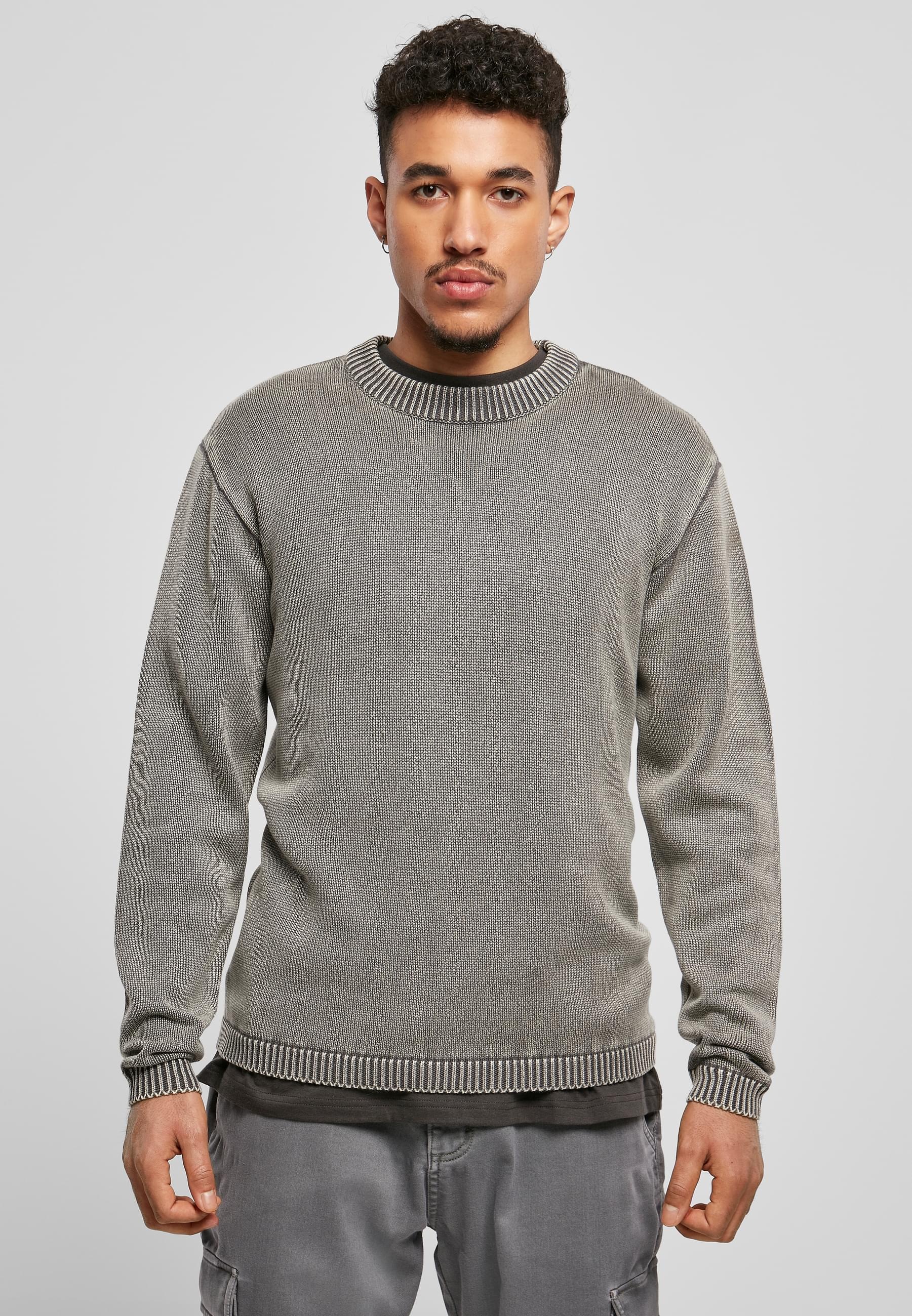 URBAN CLASSICS Rundhalspullover »Urban Classics Herren Washed Sweater«, (1 tlg.)