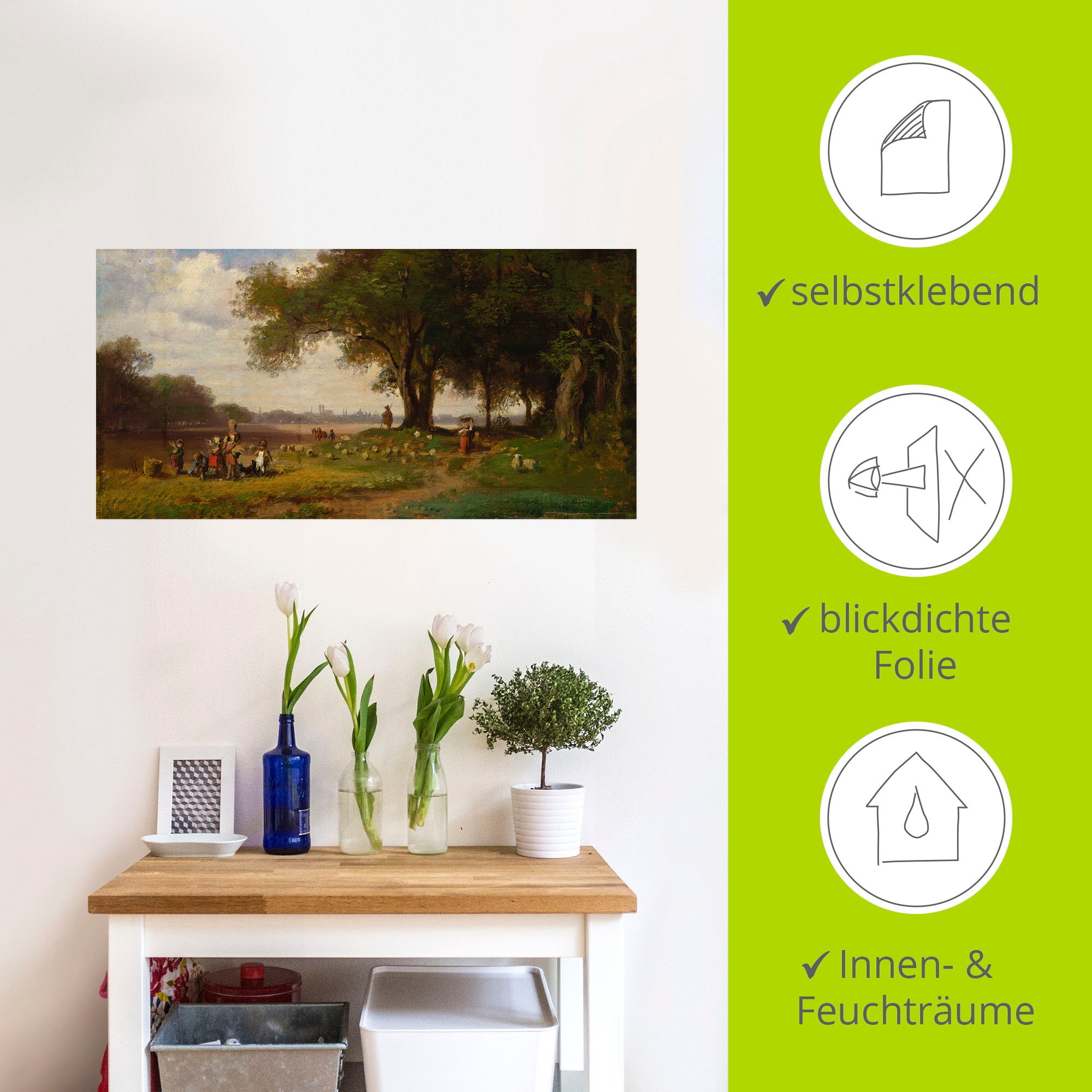 Artland Wandbild »Landschaft vor München mit Schäfer«, Europa, (1 St.), als Poster, Wandaufkleber in verschied. Größen