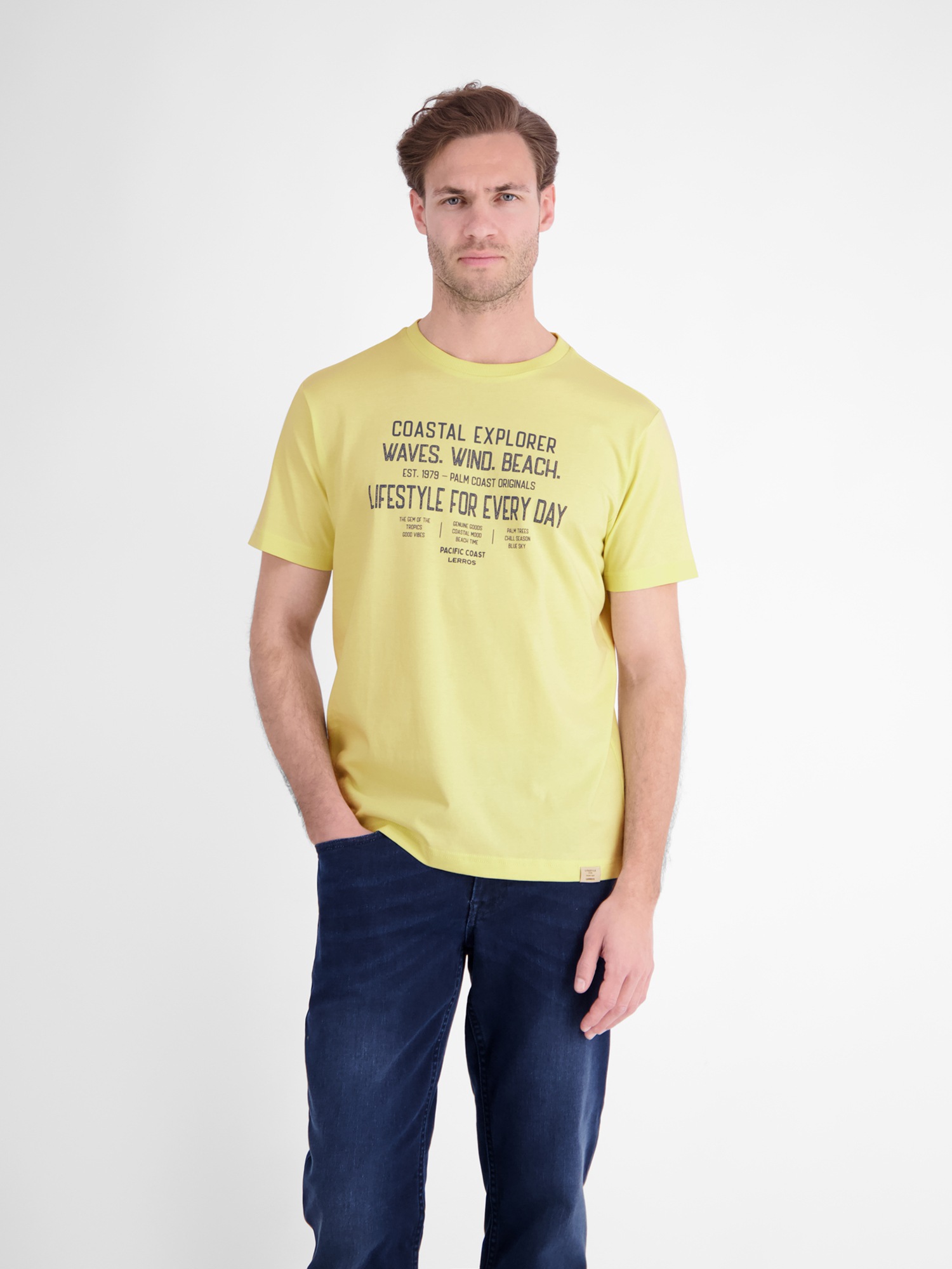 LERROS T-Shirt "Sportliches T-Shirt aus Baumwolle mit coolem Slogan-Print"