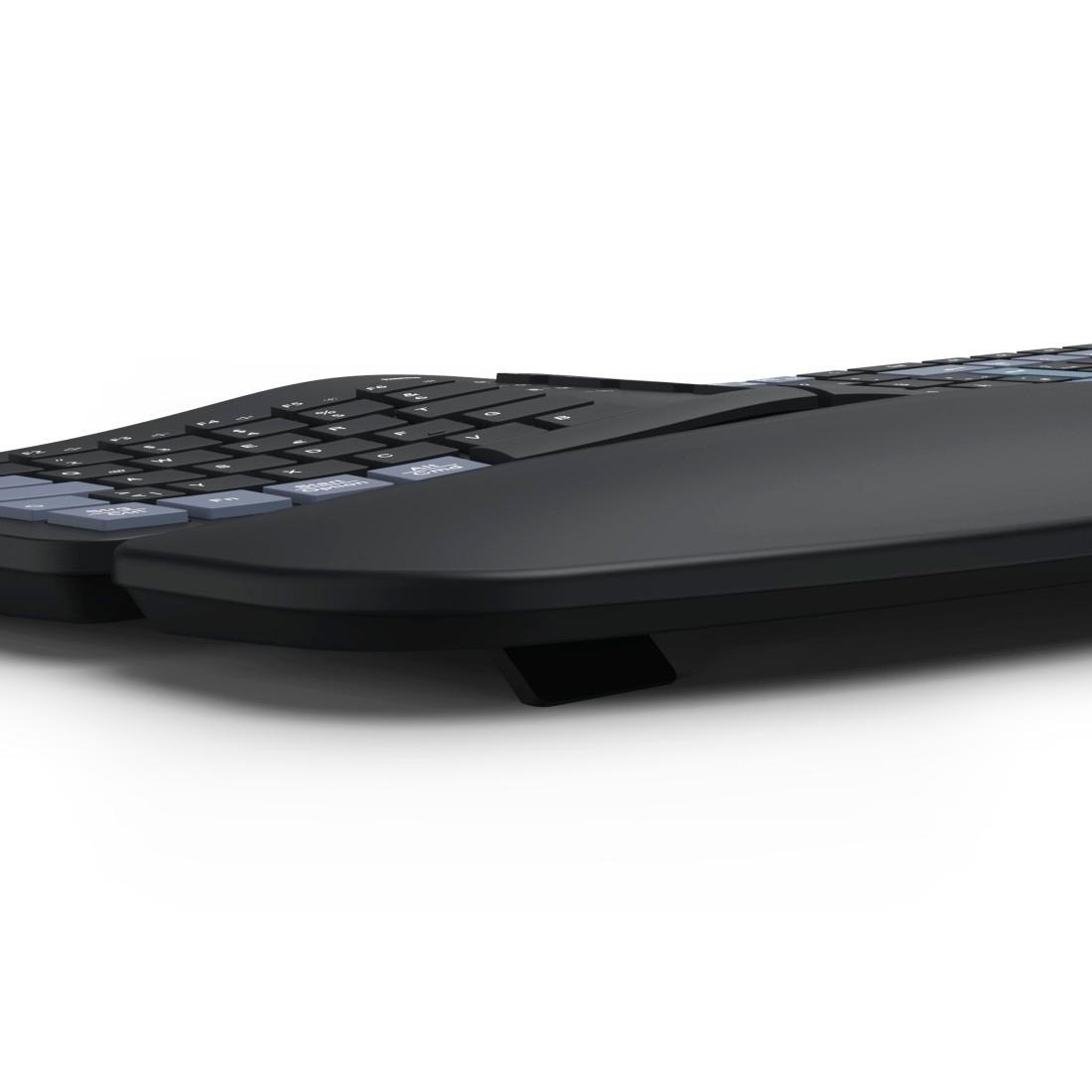 Hama ergonomische Tastatur »Ergonomische Tastatur (kabellos, Multi Device, 2x Bluetooth, 1x Funk)«