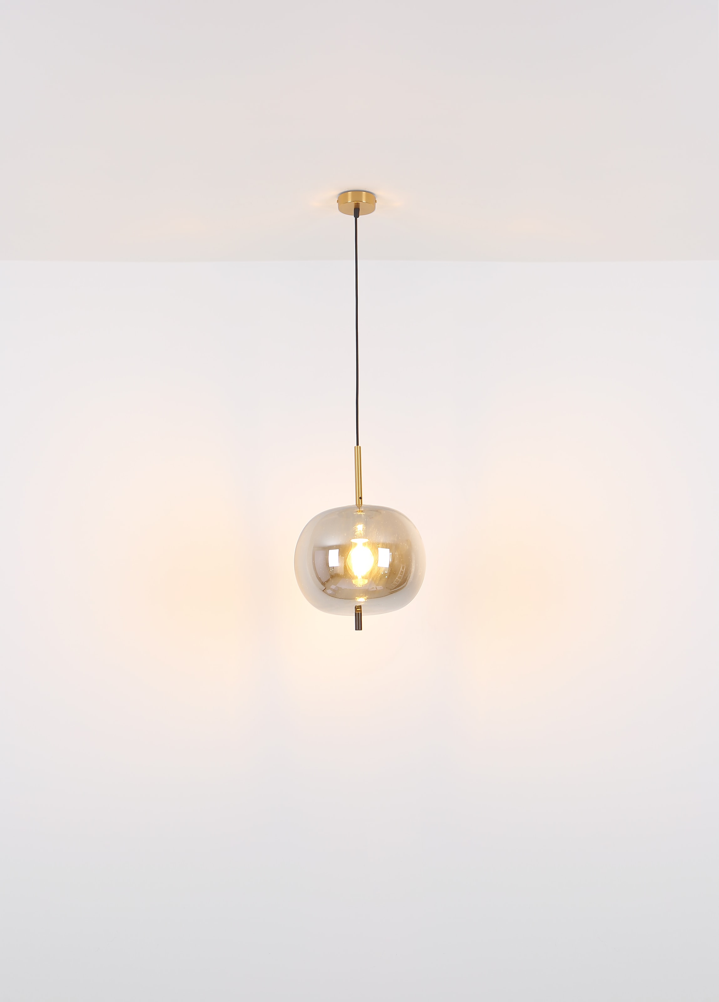 GLOBO LIGHTING Hängeleuchte »BLACKY I«, Leuchtmittel E27 | ohne Leuchtmittel, Hängelampe/Pendelleuchte/Glas rauchfarben/Höhe kürzbar/Esstisch