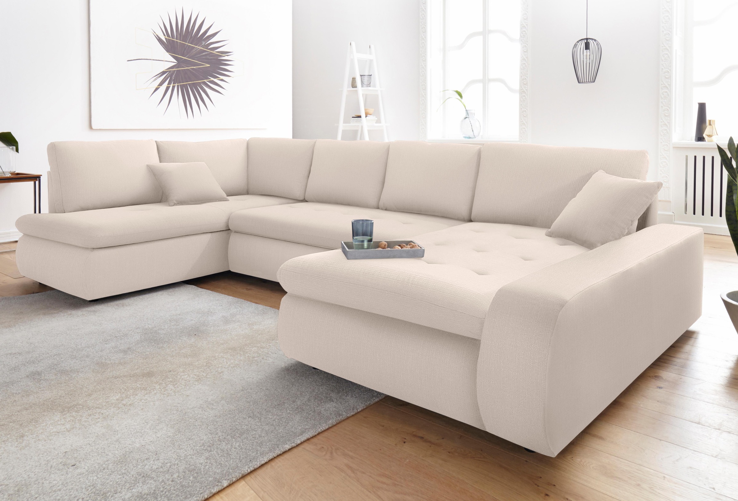TRENDMANUFAKTUR Wohnlandschaft »Indie II, tolle Detailverarbeitung, bequem und komfortabel im Sitz«, wahlweise mit Bettfunktion, U-Form