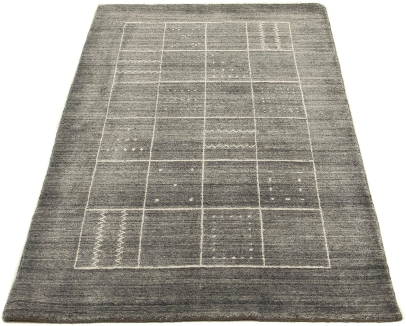 Wollteppich »Vintage Teppich handgeknüpft schwarz«, rechteckig, Vintage Design