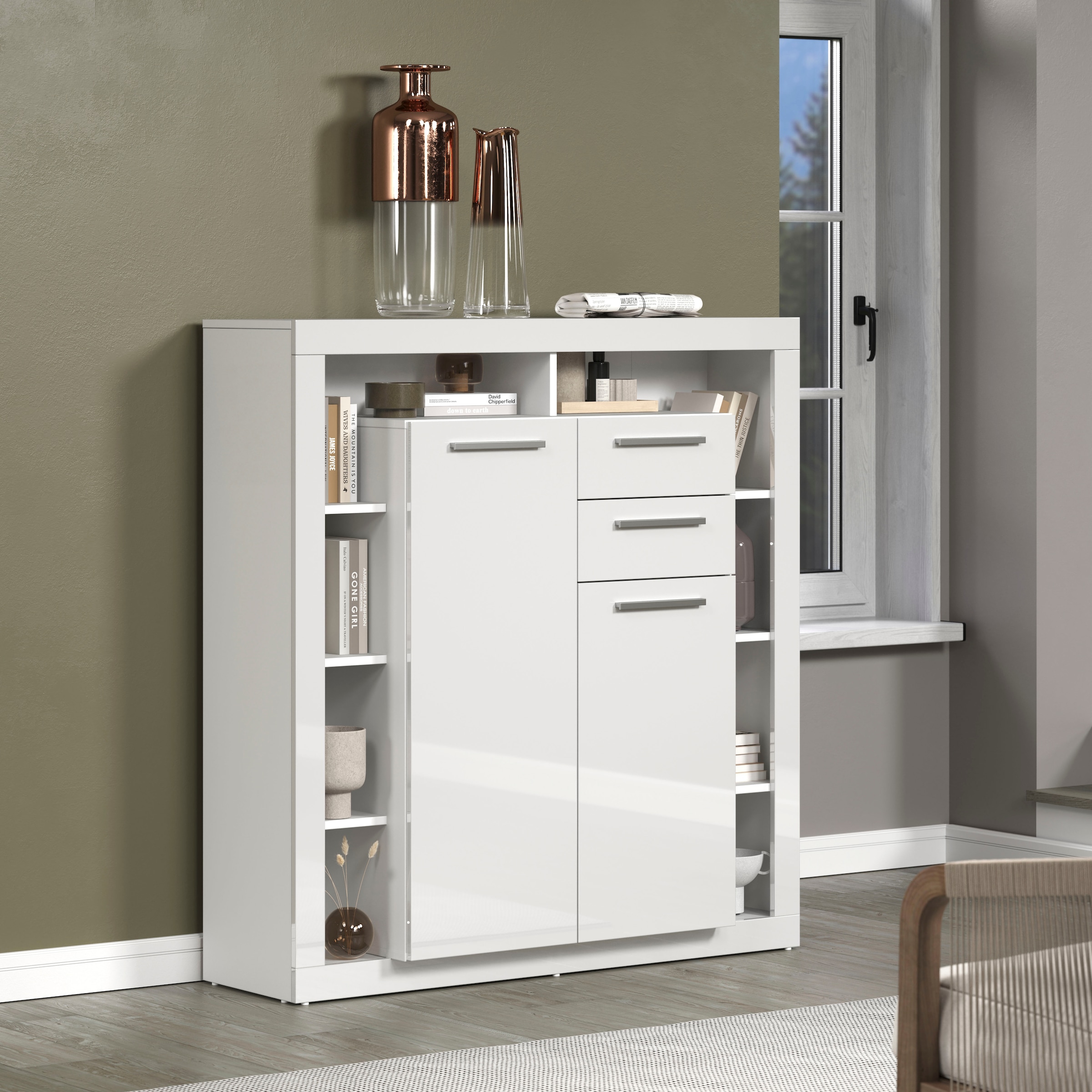 INOSIGN Highboard "Gwendolyn", (1 St.), Moderner Wohnzimmerschrank mit viel günstig online kaufen