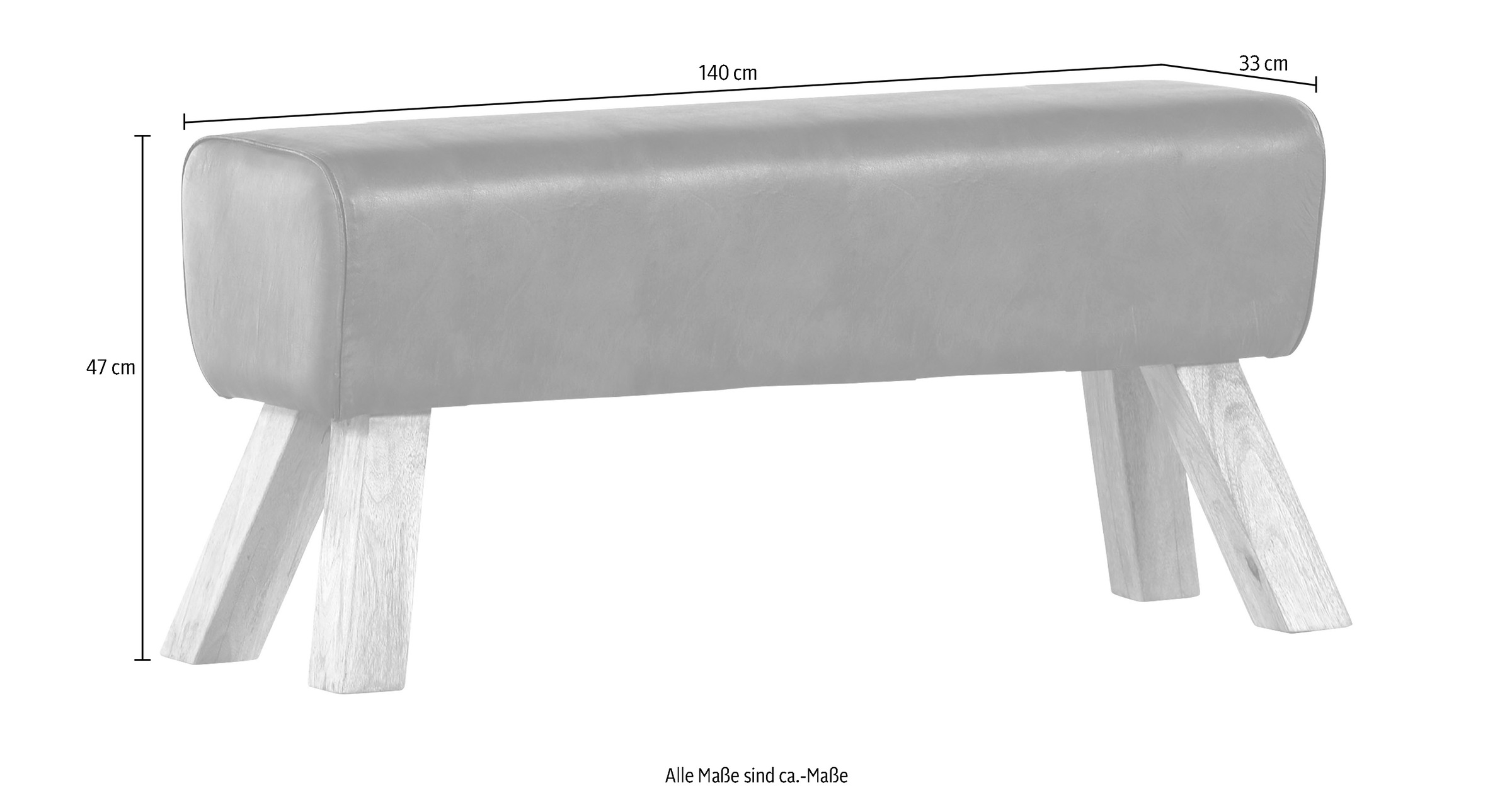Gutmann Factory Hockerbank »Pipe«, Retrohocker, mit Ziegenleder Bezug