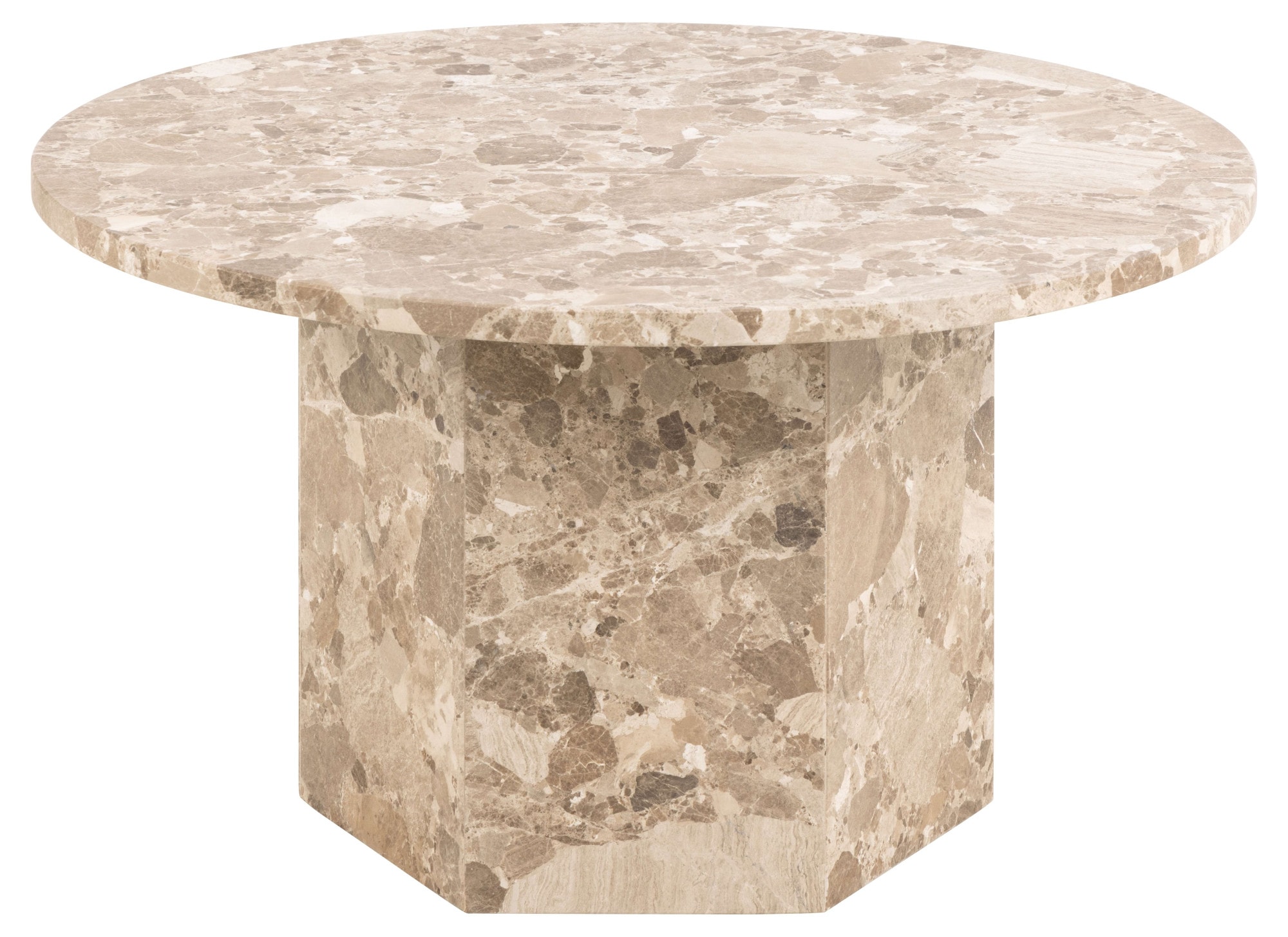 ACTONA GROUP "Naxos" Rund Couchtisch, matt Latte lackiert Marmor, Ø80x42cm