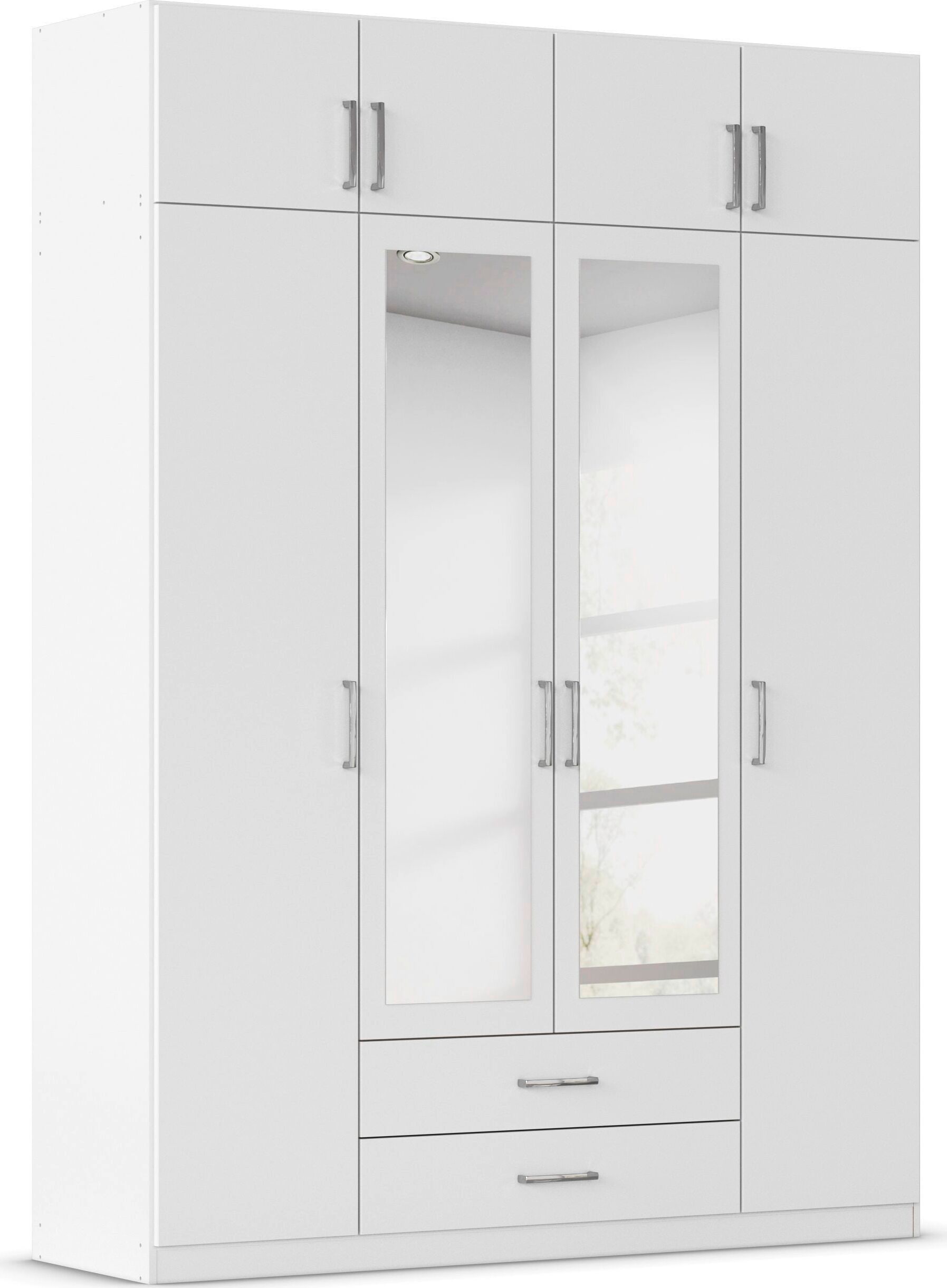 rauch Kleiderschrank "Schrank Garderobe Wäscheschrank GAMMA in 4 Breiten 91-226 cm" 3 verschiedene Ausstattungen BASIC/CLASSIC/PREMIUM (inkl. SOFT-CLOSE), mit Schubladen und Schrankaufsatz sowie Spiegel MADE IN GERMANY