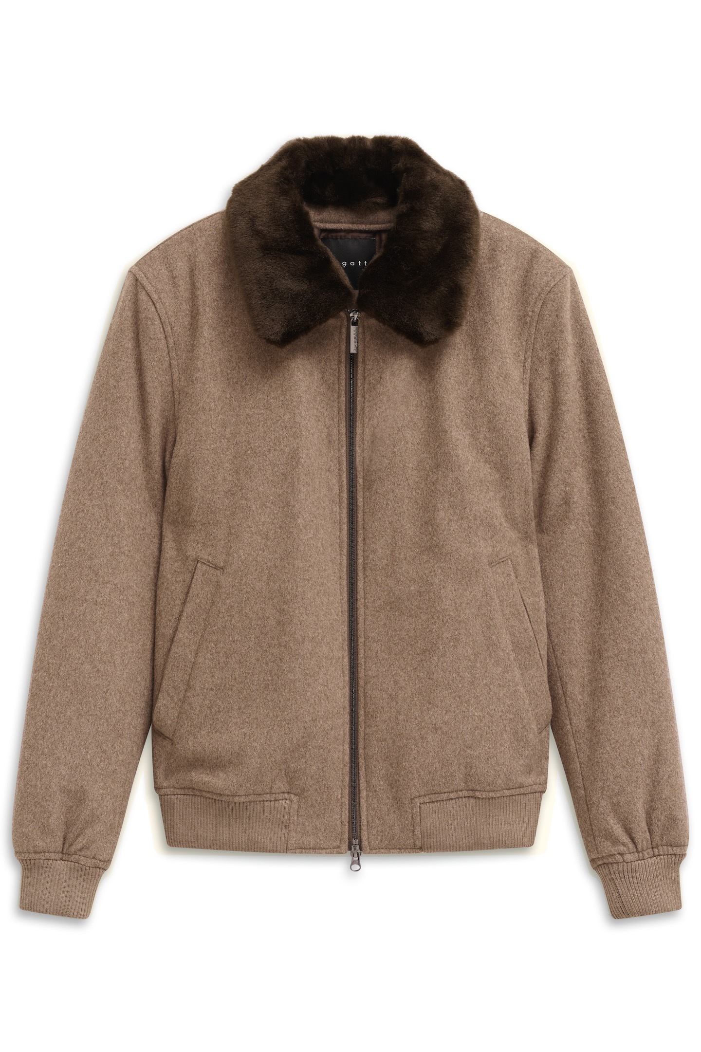 bugatti Wolljacke »Modern Fit«, mit abnehmbarem Kunstfellkragen