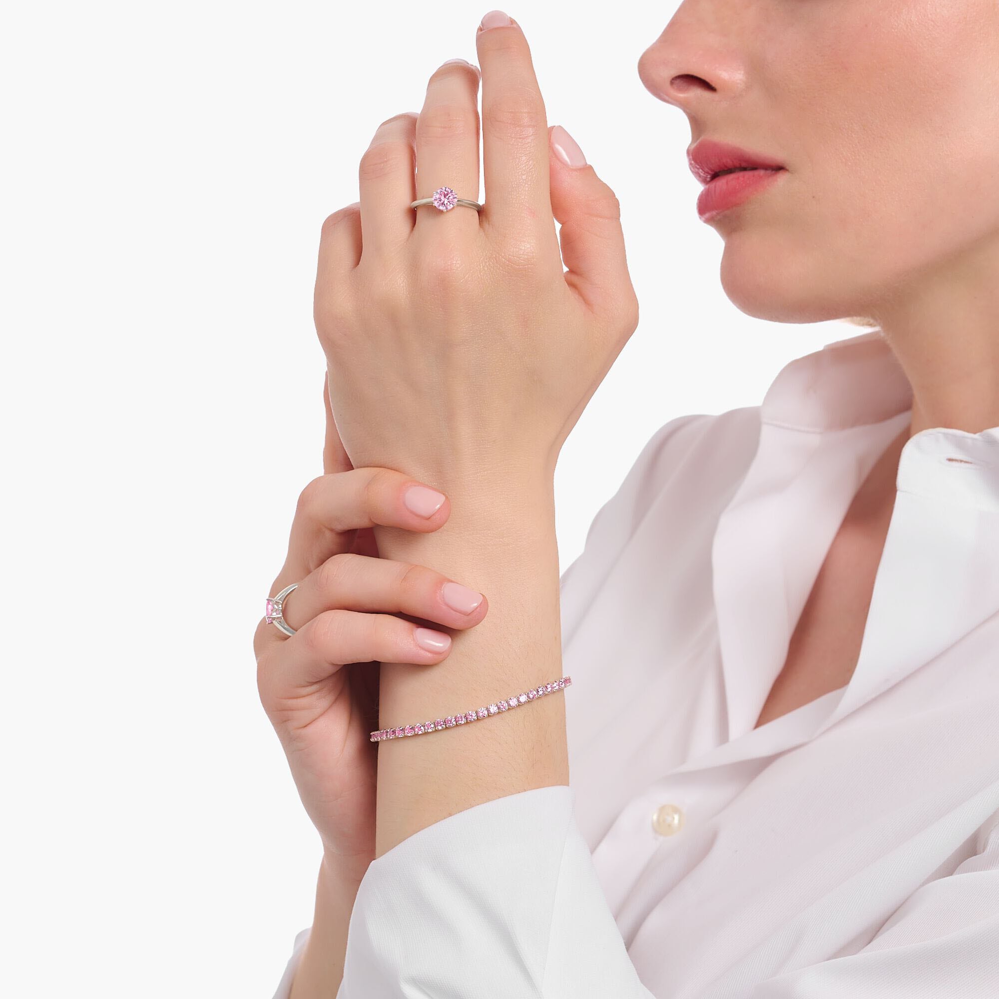 THOMAS SABO Fingerring »Schmuck Silber 925 Ring Solitär, TR2474-051, TR2474-414«, mit Zirkonia (synth.)